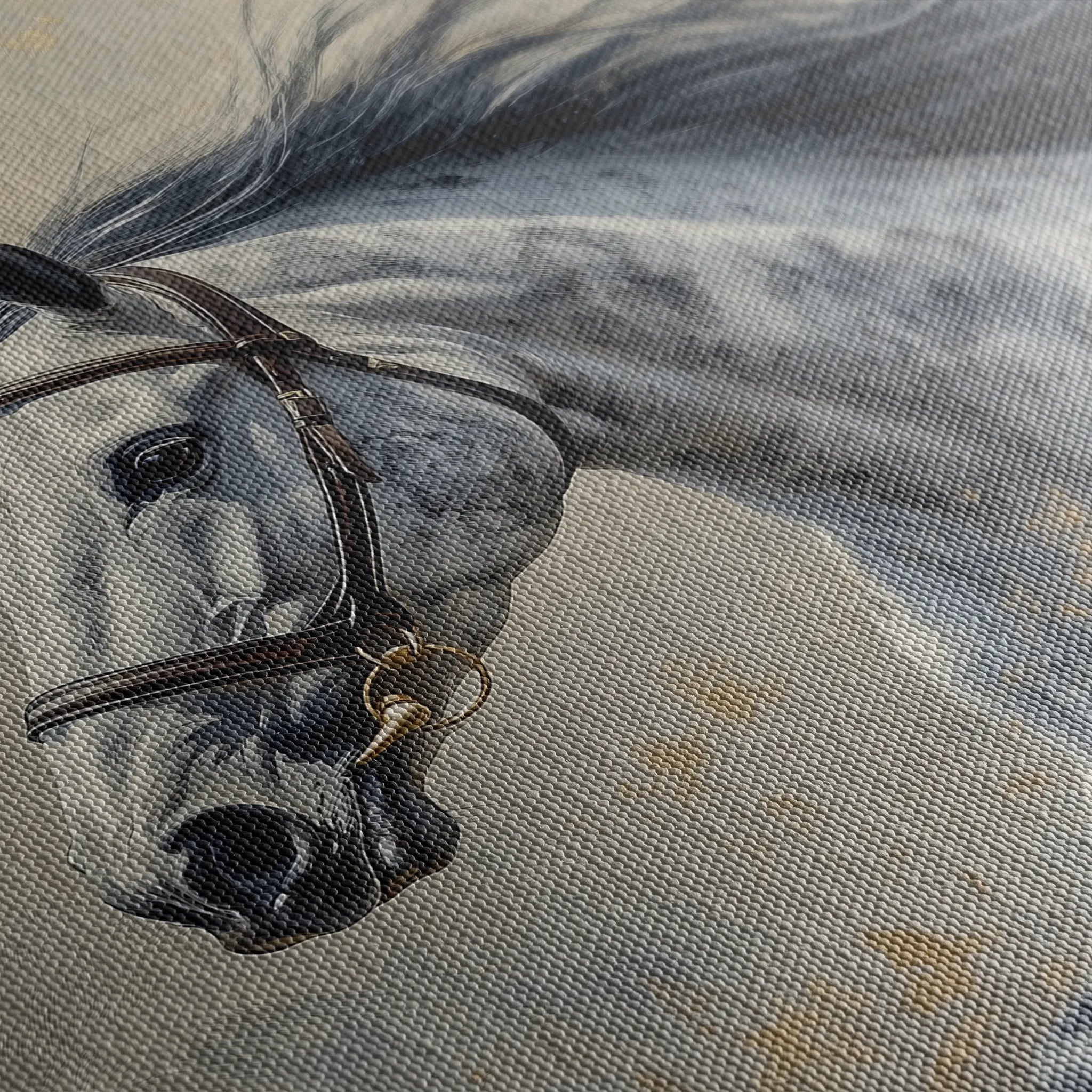 Horses 183 Canvas Art 60 x 40 cm / Black