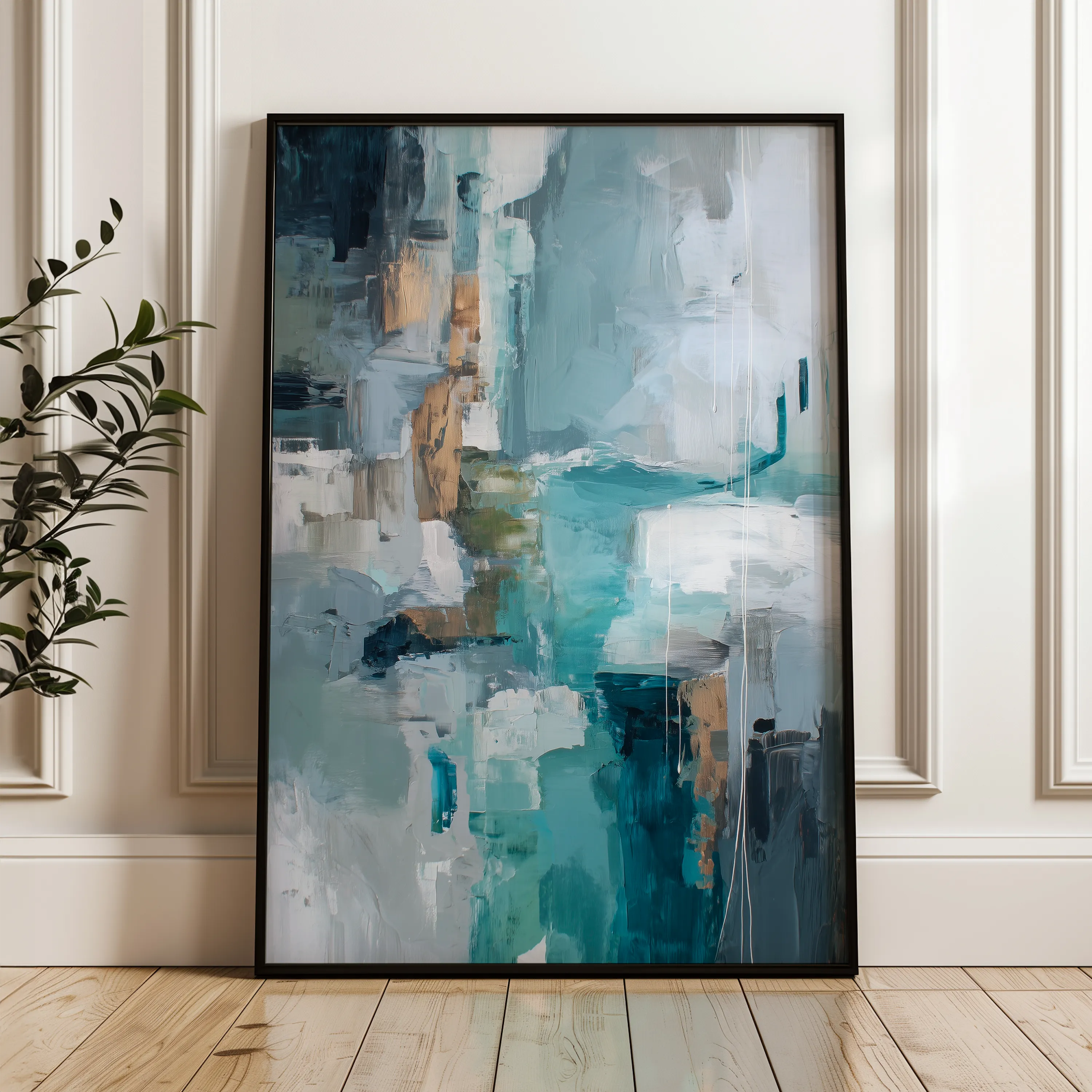 Abstract 1830 Canvas Art 60 x 40 cm / Black