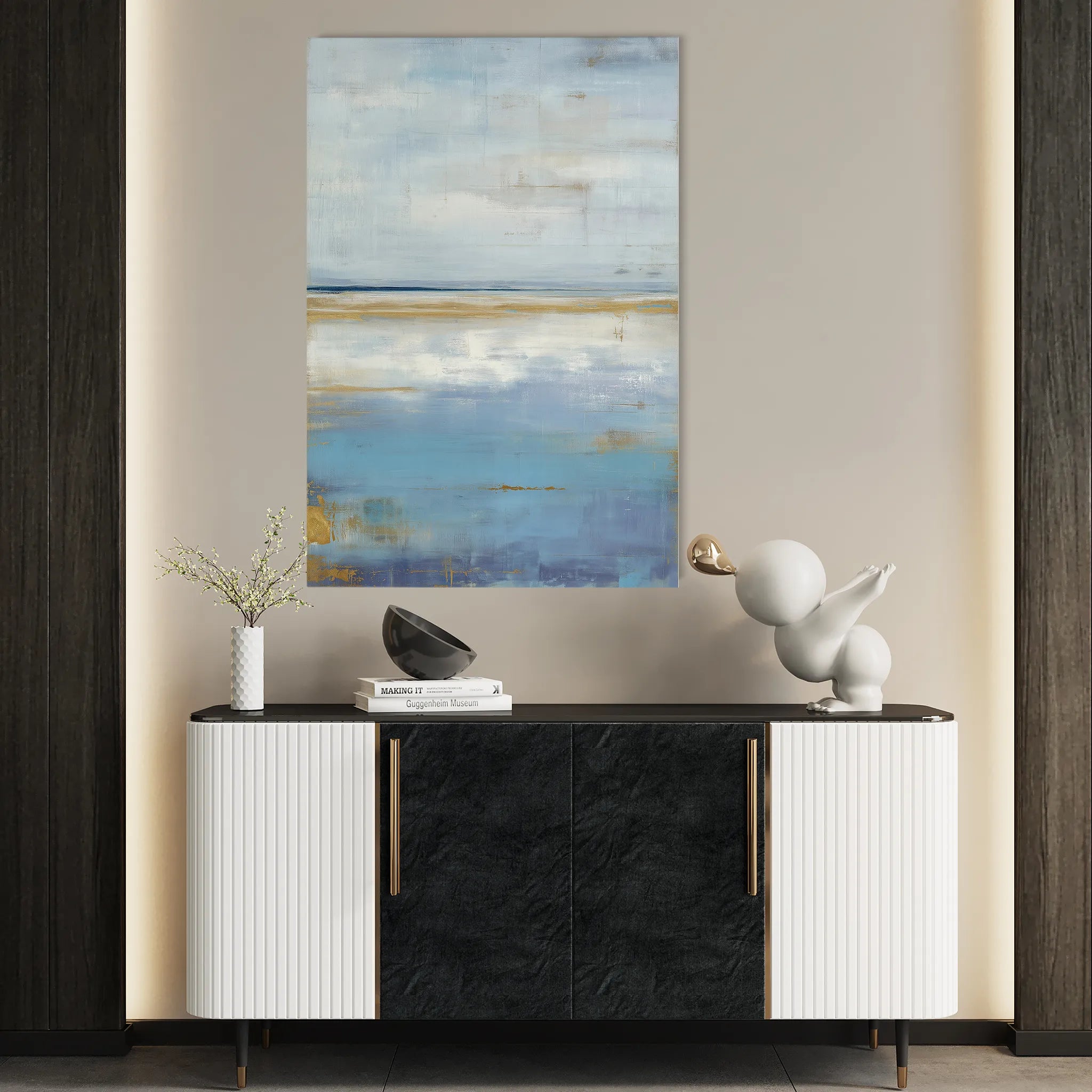 Abstract 1831 Canvas Art 60 x 40 cm / Black