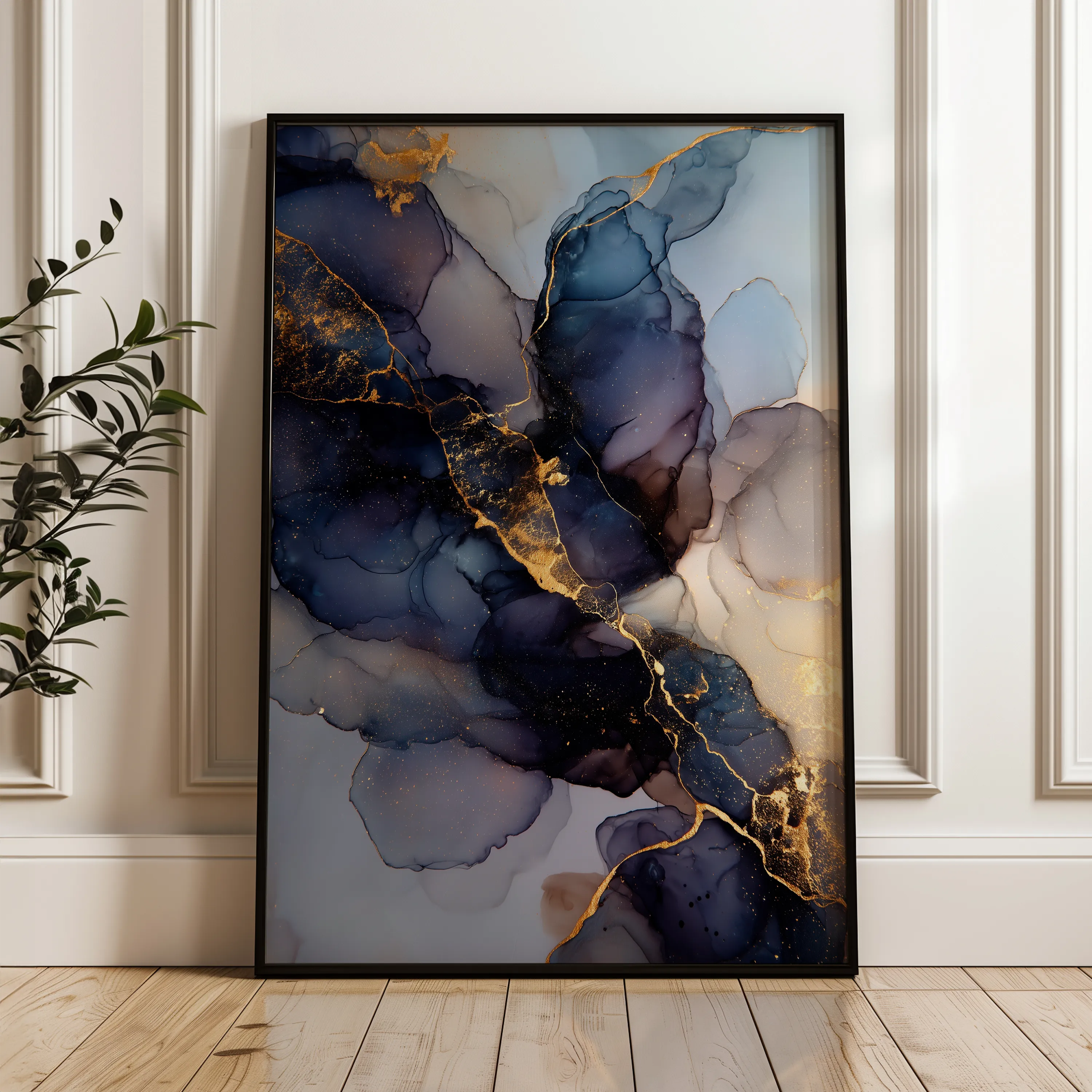 Abstract 1833 Canvas Art 60 x 40 cm / Black