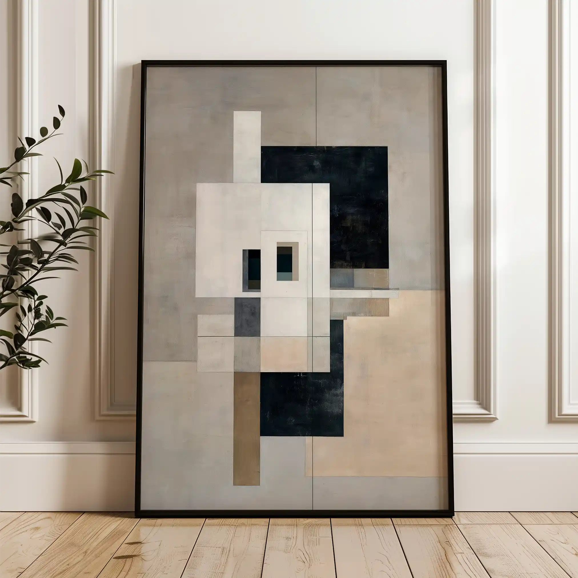 Abstract 1834 Canvas Art 60 x 40 cm / Black