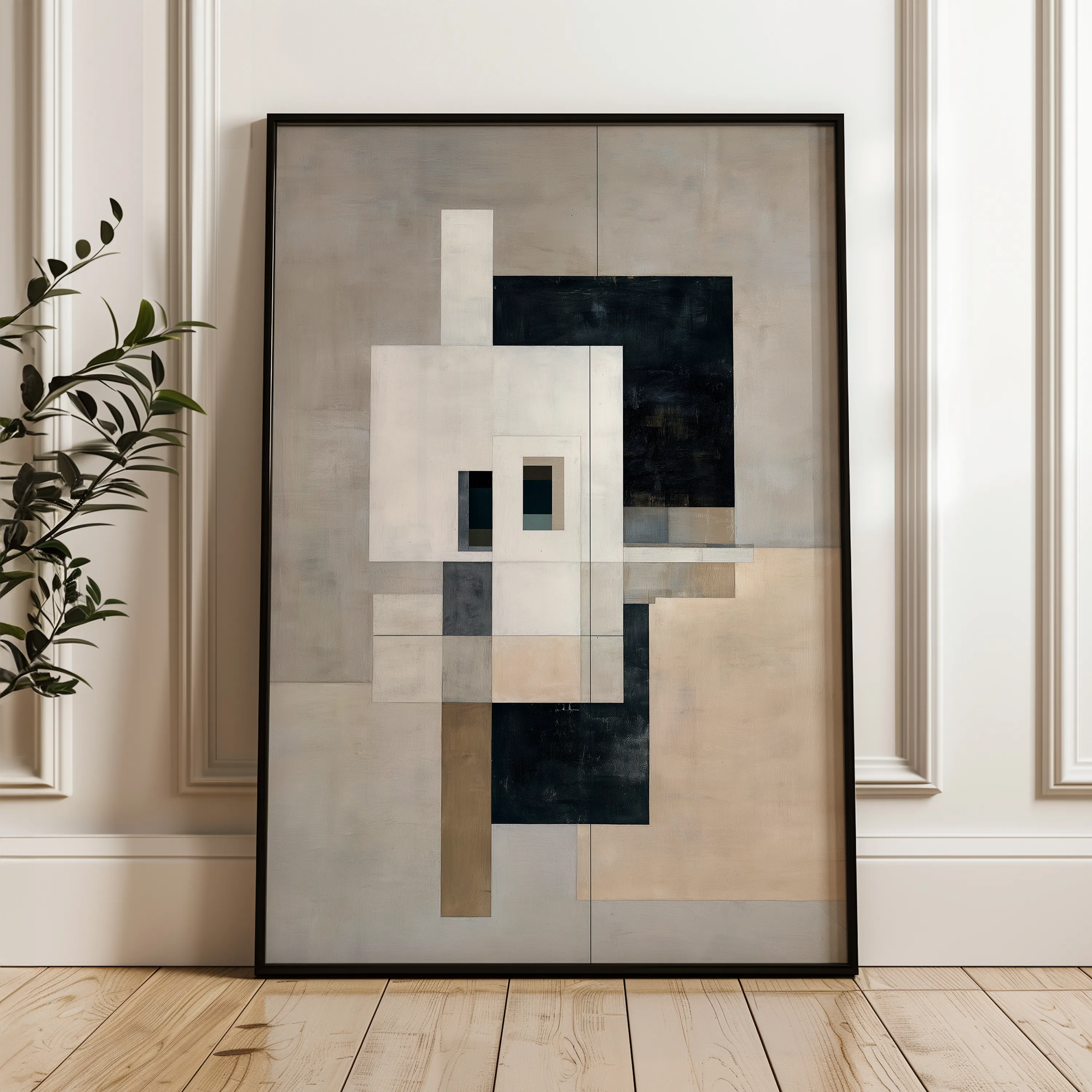 Abstract 1834 Canvas Art 60 x 40 cm / Black