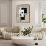 Abstract 1834 Canvas Art 60 x 40 cm / Black