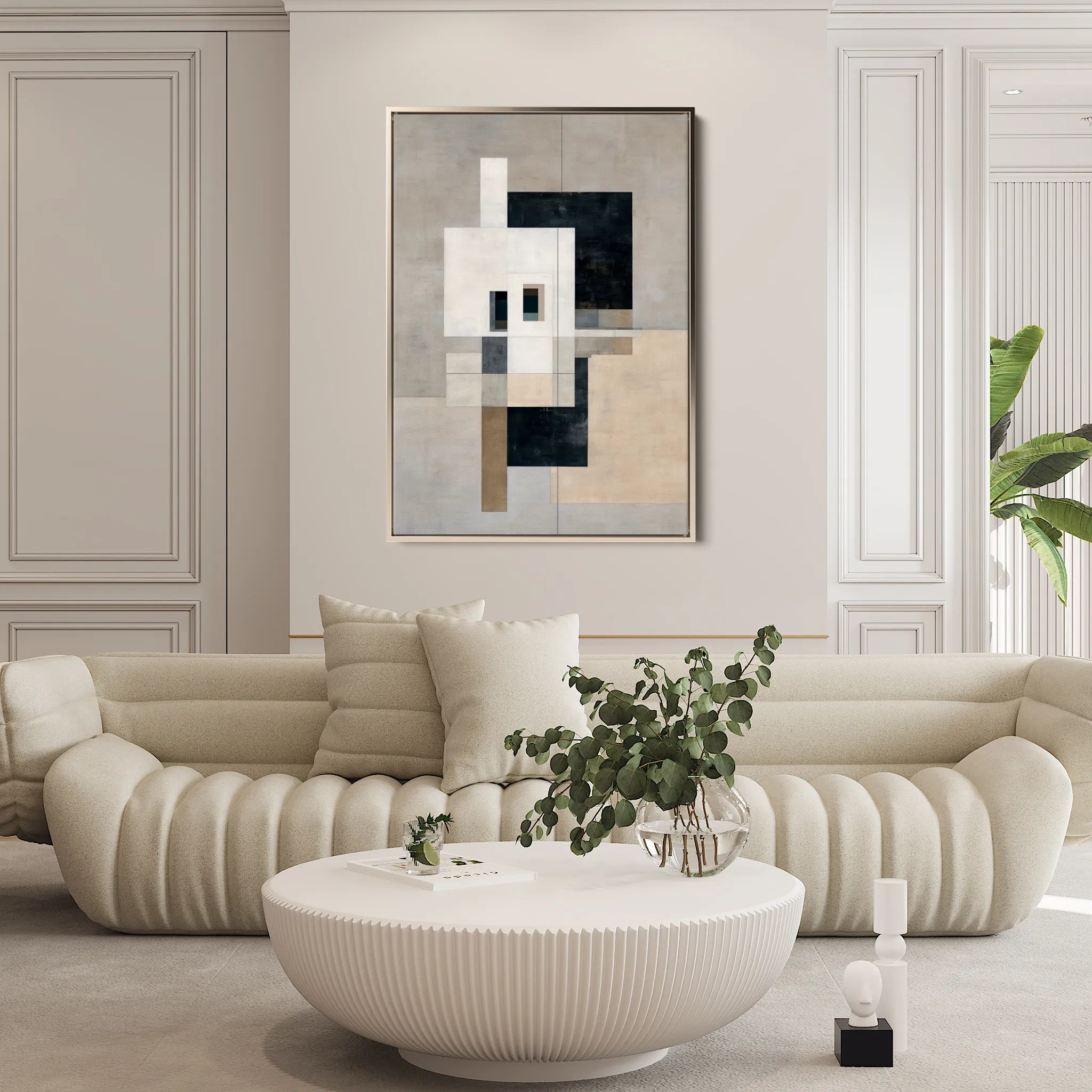 Abstract 1834 Canvas Art 60 x 40 cm / Black
