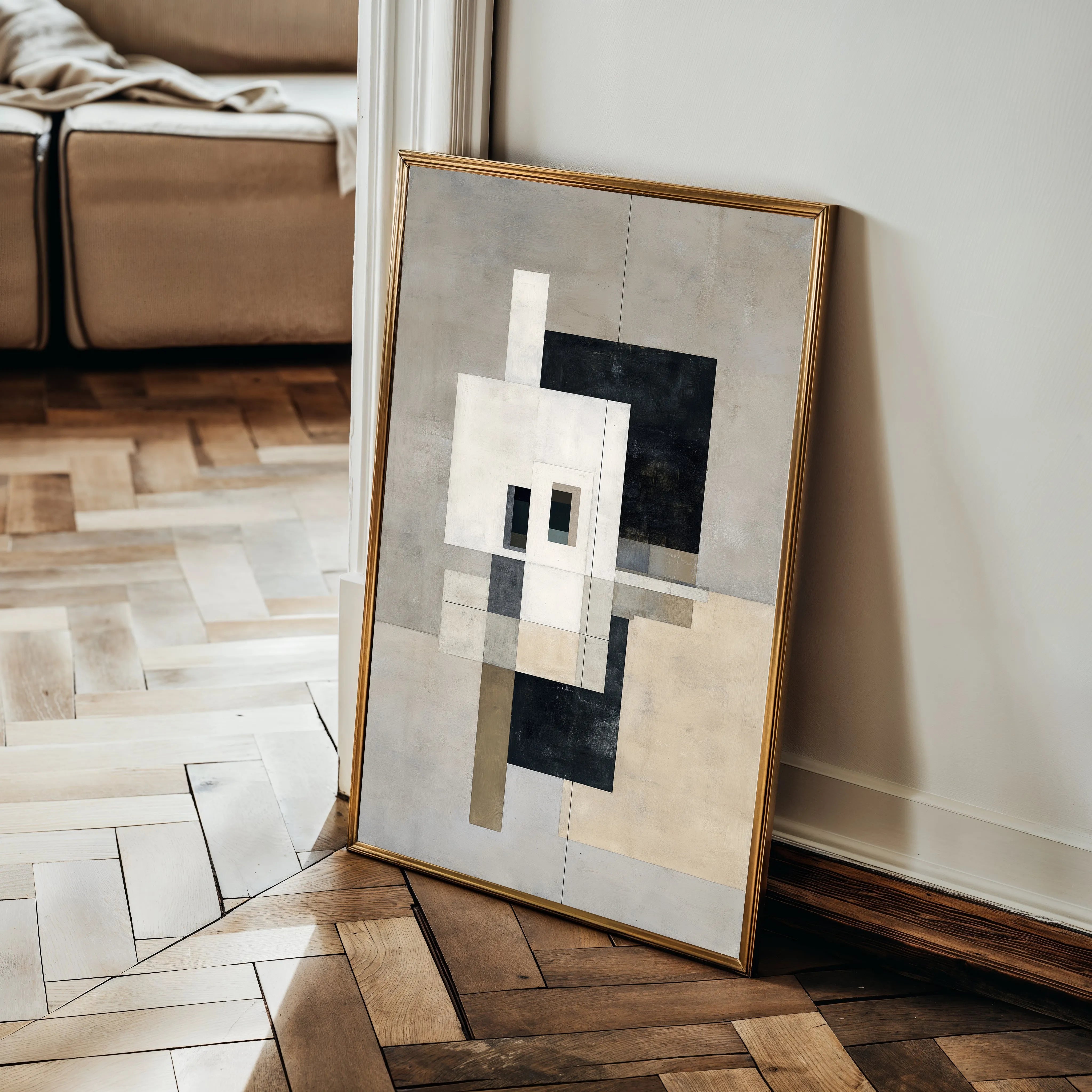 Abstract 1834 Canvas Art 60 x 40 cm / Black