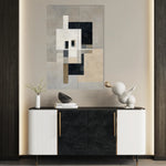 Abstract 1834 Canvas Art 60 x 40 cm / Black