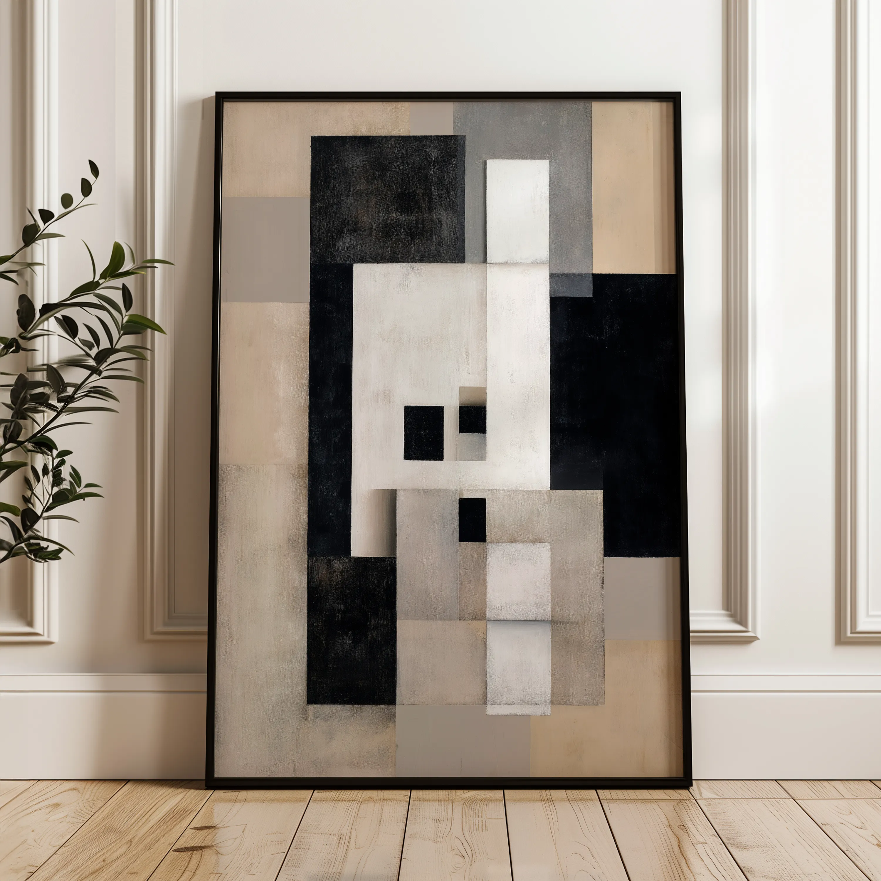 Abstract 1835 Canvas Art 60 x 40 cm / Black
