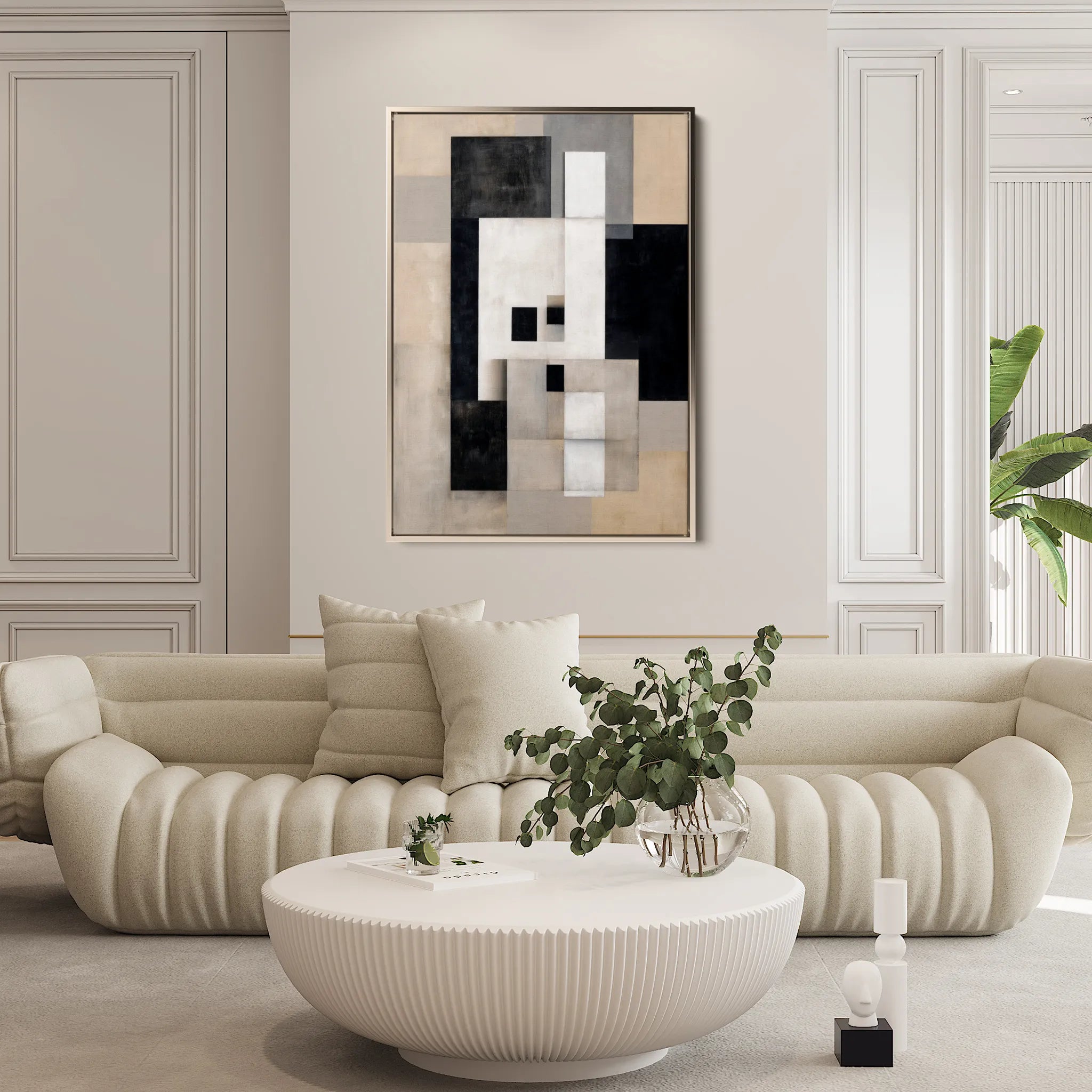 Abstract 1835 Canvas Art 60 x 40 cm / Black