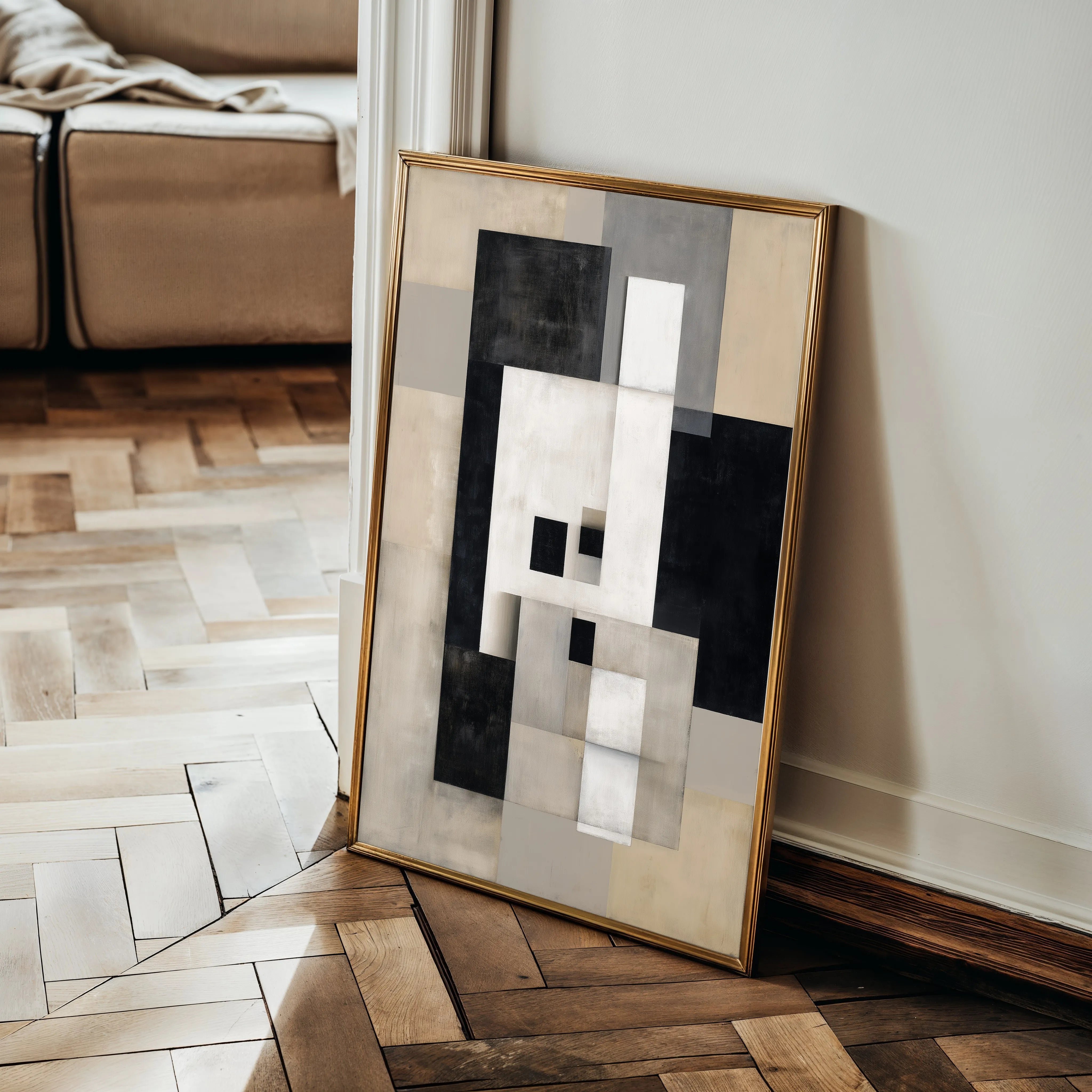 Abstract 1835 Canvas Art 60 x 40 cm / Black