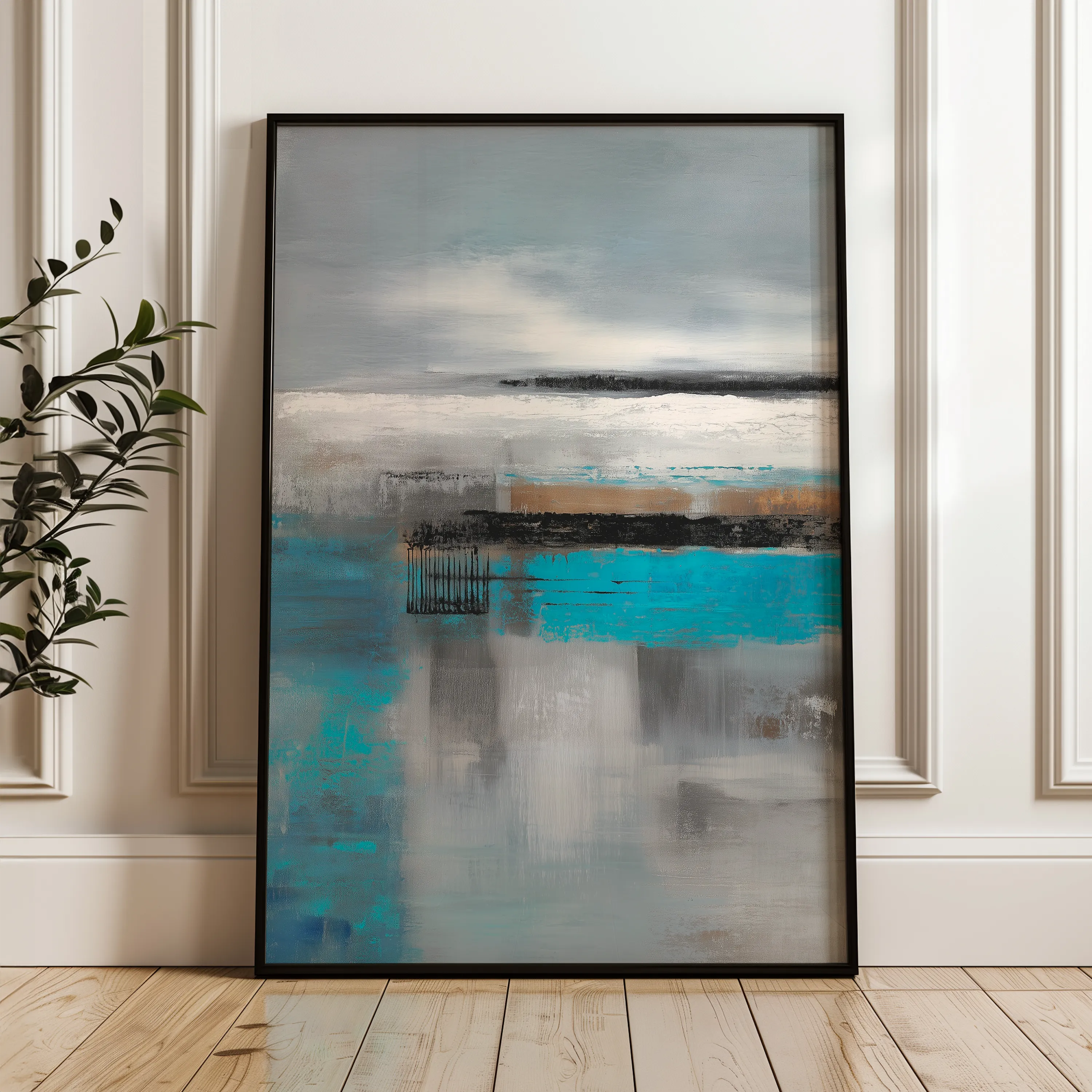 Abstract 1837 Canvas Art 60 x 40 cm / Black