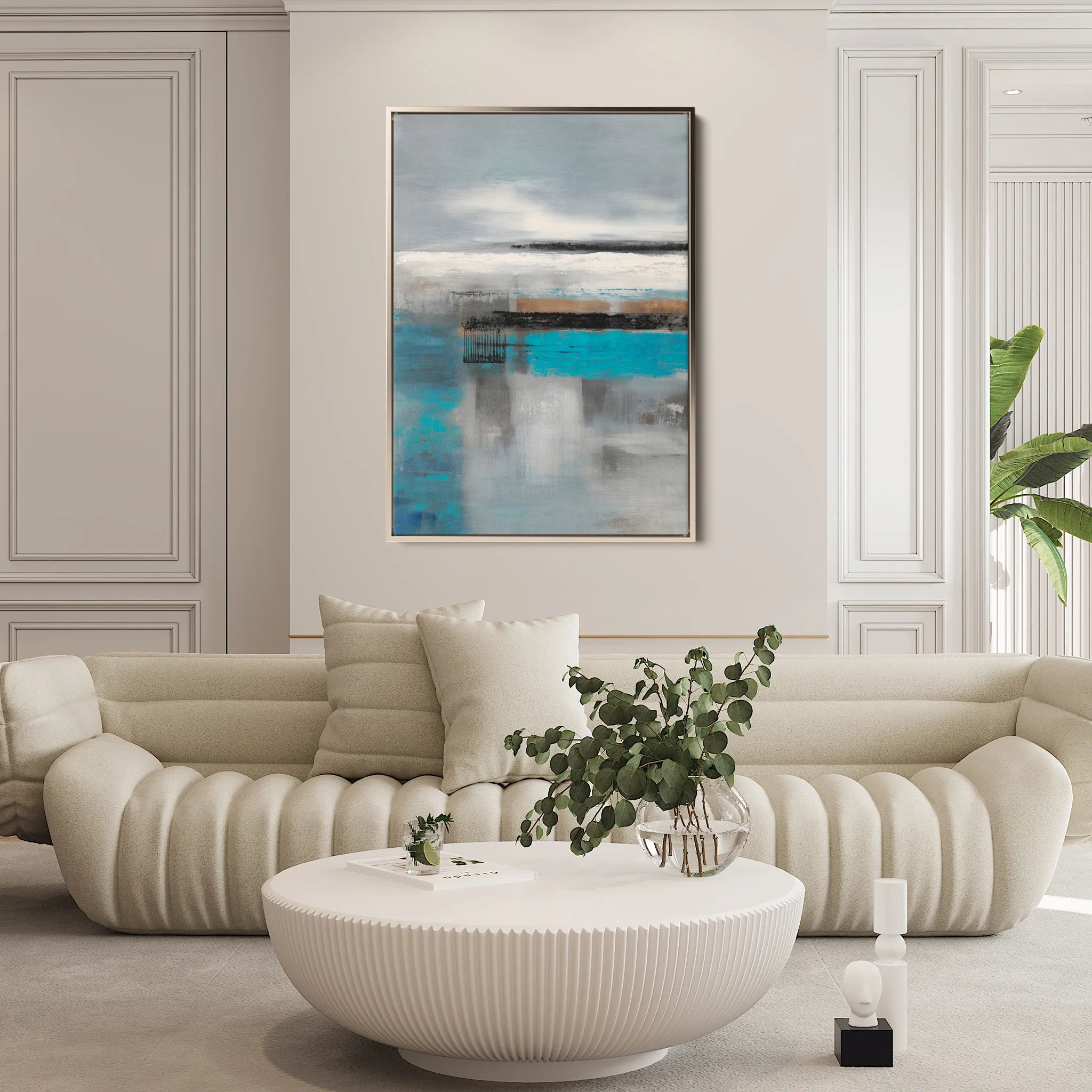 Abstract 1837 Canvas Art 60 x 40 cm / Black