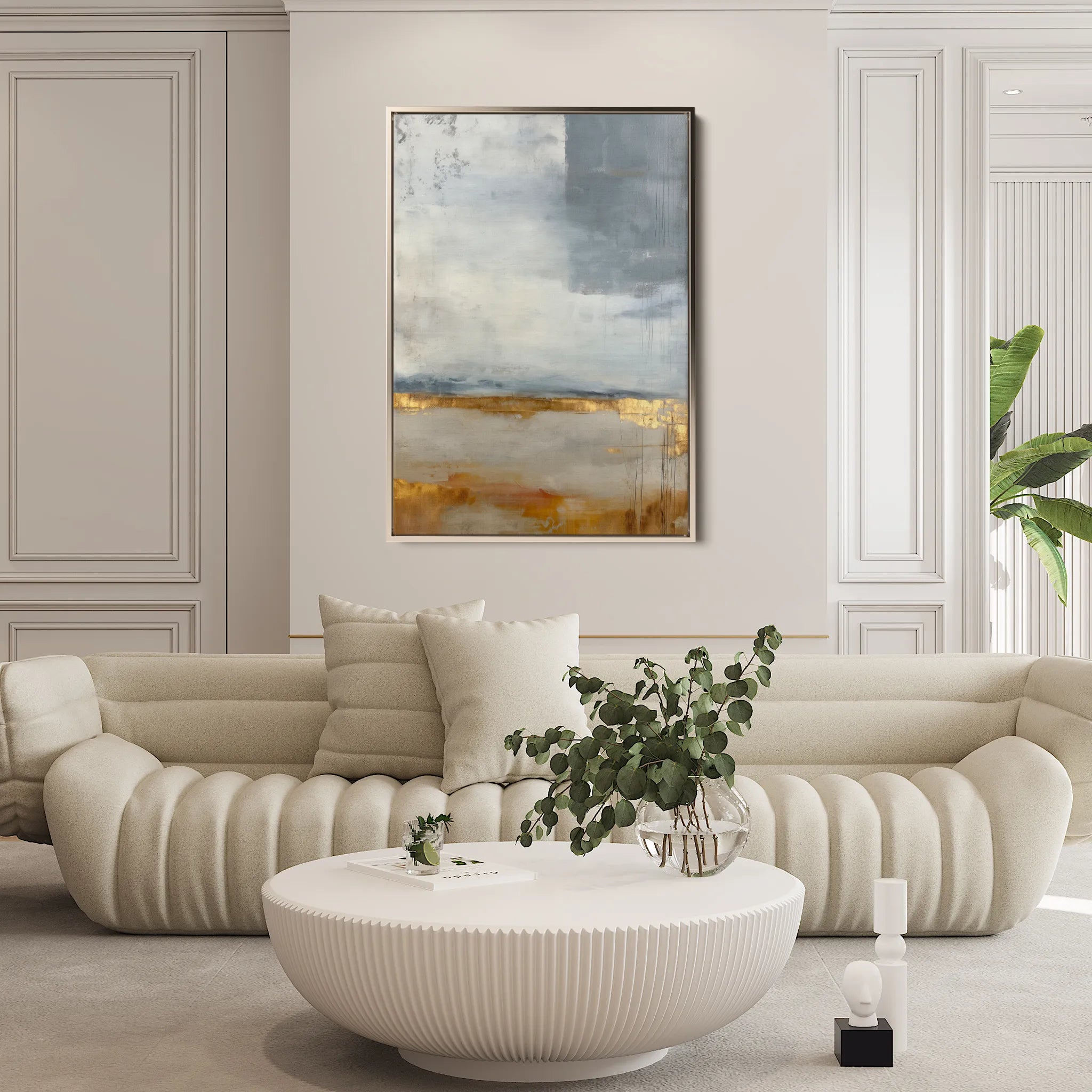 Abstract 1839 Canvas Art 60 x 40 cm / Black