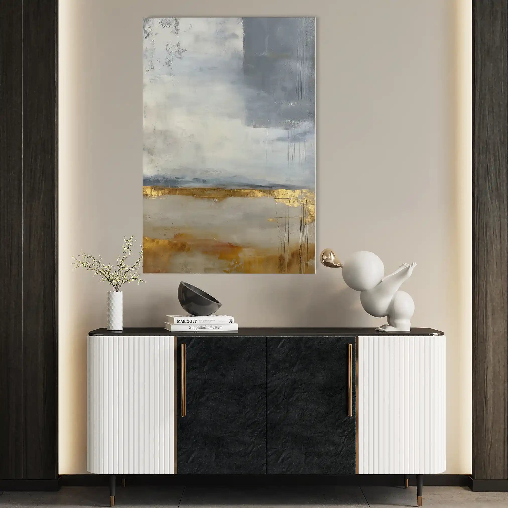 Abstract 1839 Canvas Art 60 x 40 cm / Black