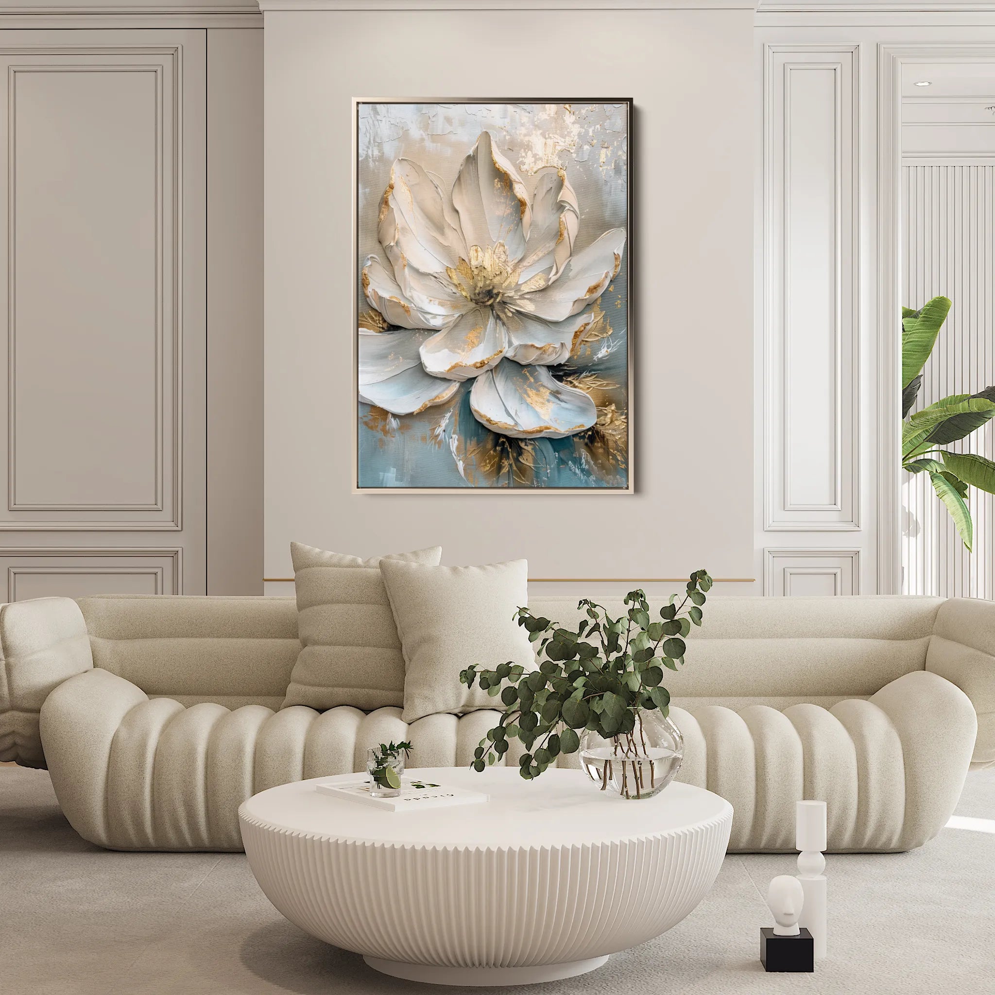 Floral 184 Canvas Art 60 x 40 cm / Black