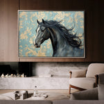 Horses 184 Canvas Art 60 x 40 cm / Black