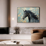 Horses 184 Canvas Art 60 x 40 cm / Black