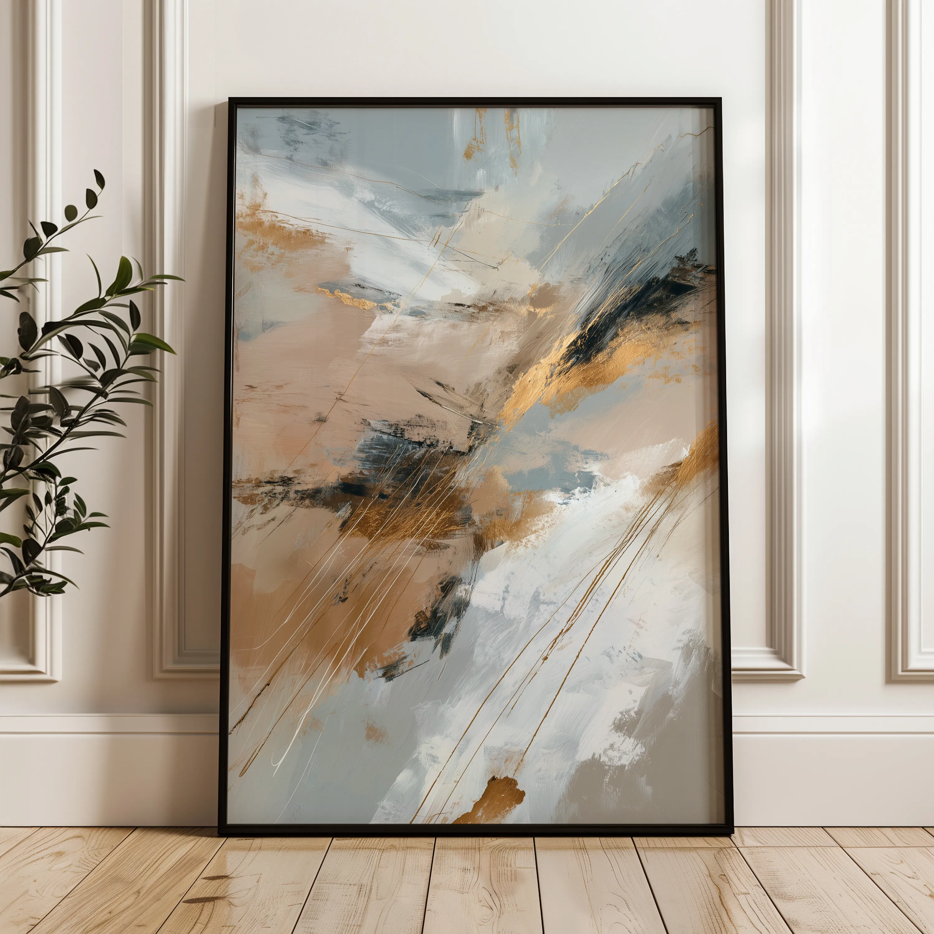 Abstract 1840 Canvas Art 60 x 40 cm / Black