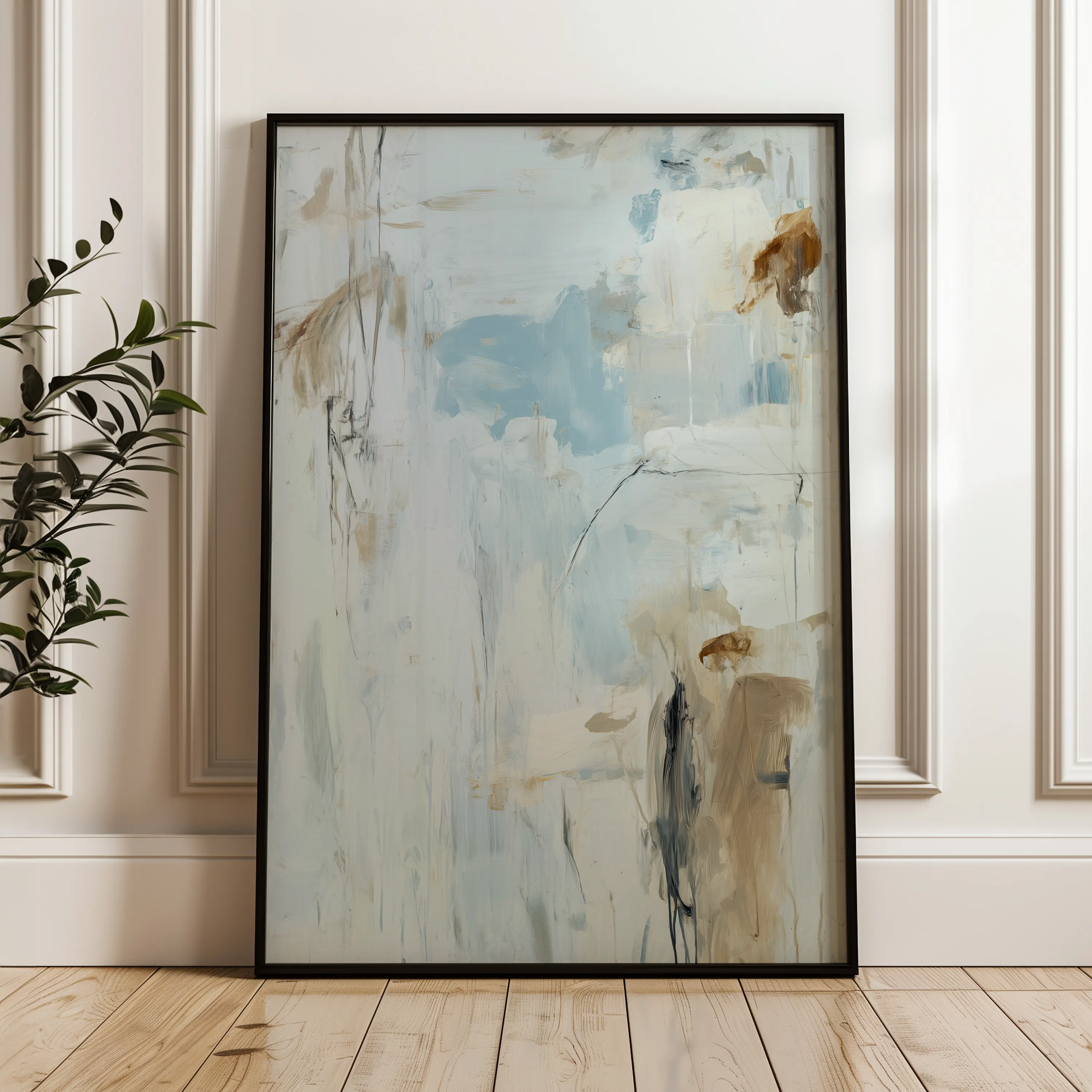Abstract 1841 Canvas Art 60 x 40 cm / Black