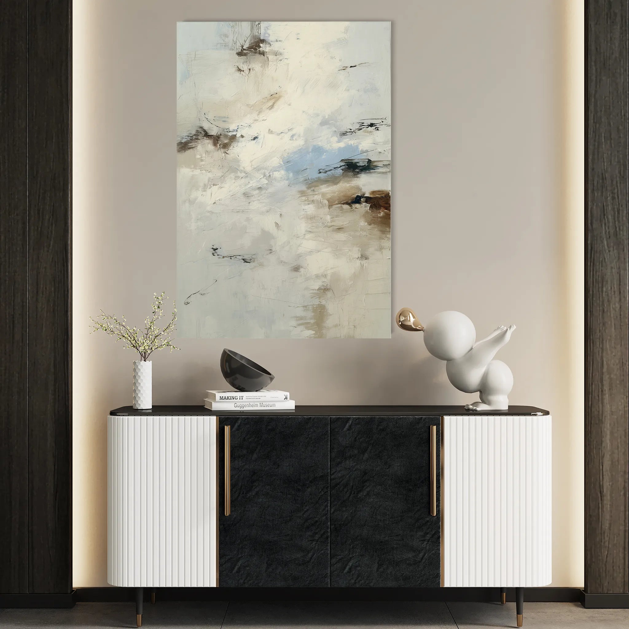 Abstract 1842 Canvas Art 60 x 40 cm / Black