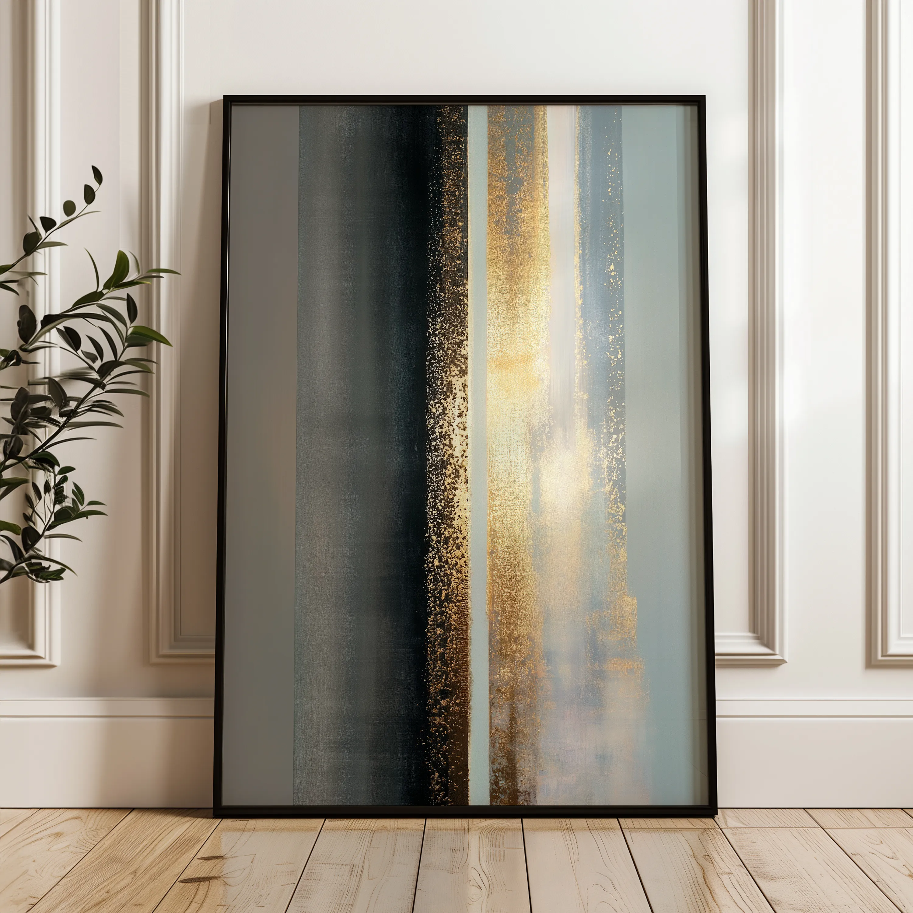 Abstract 1843 Canvas Art 60 x 40 cm / Black