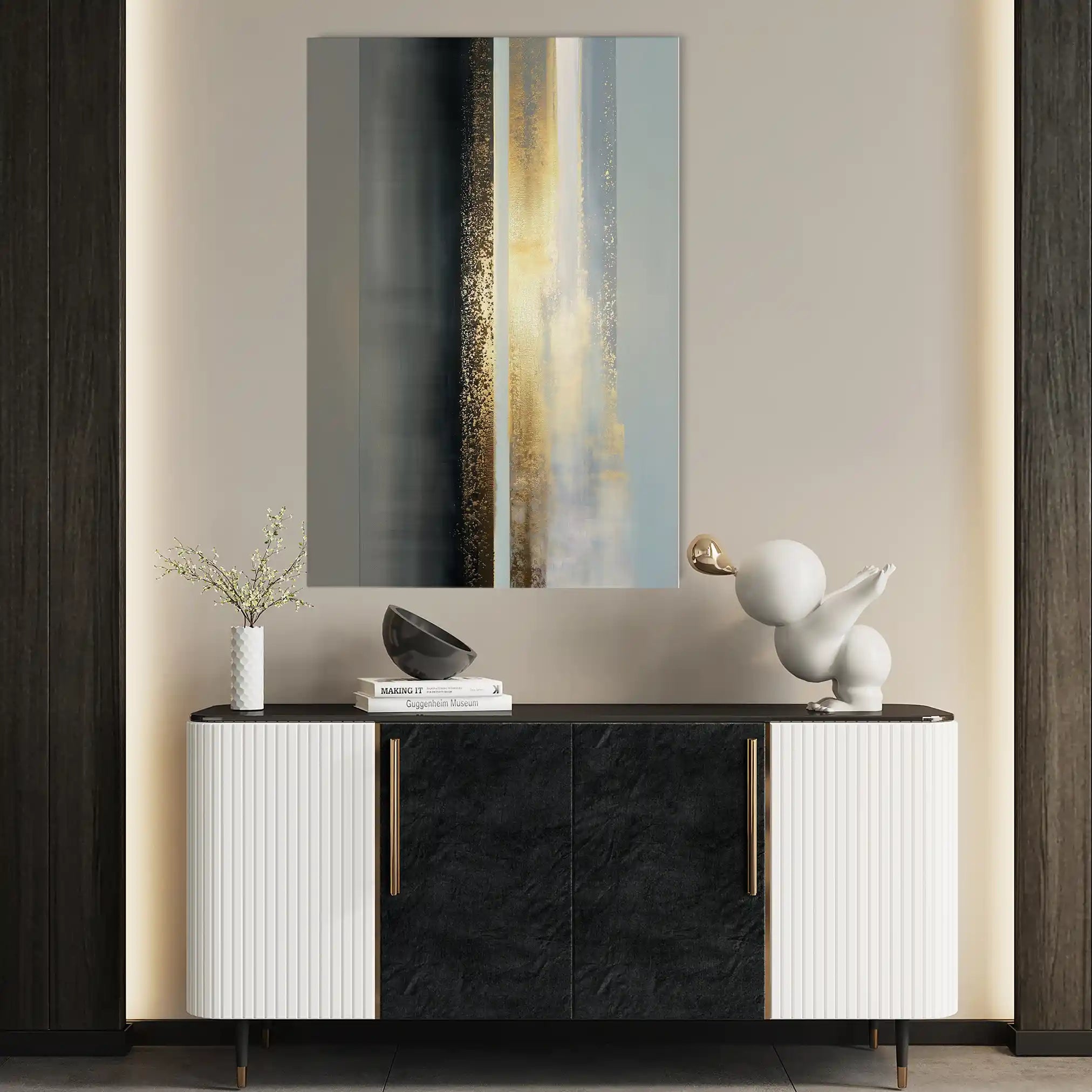 Abstract 1843 Canvas Art 60 x 40 cm / Black