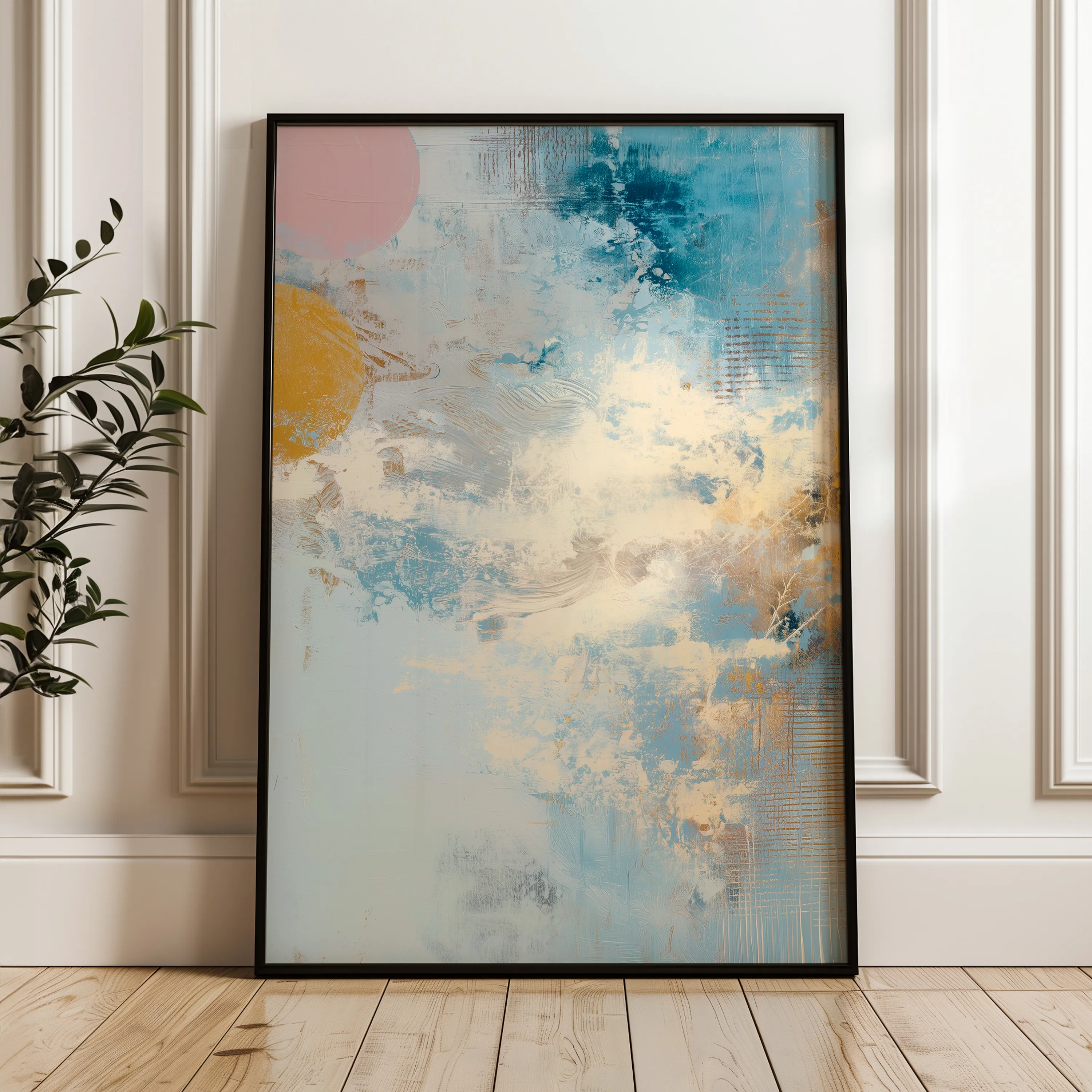 Abstract 1844 Canvas Art 60 x 40 cm / Black