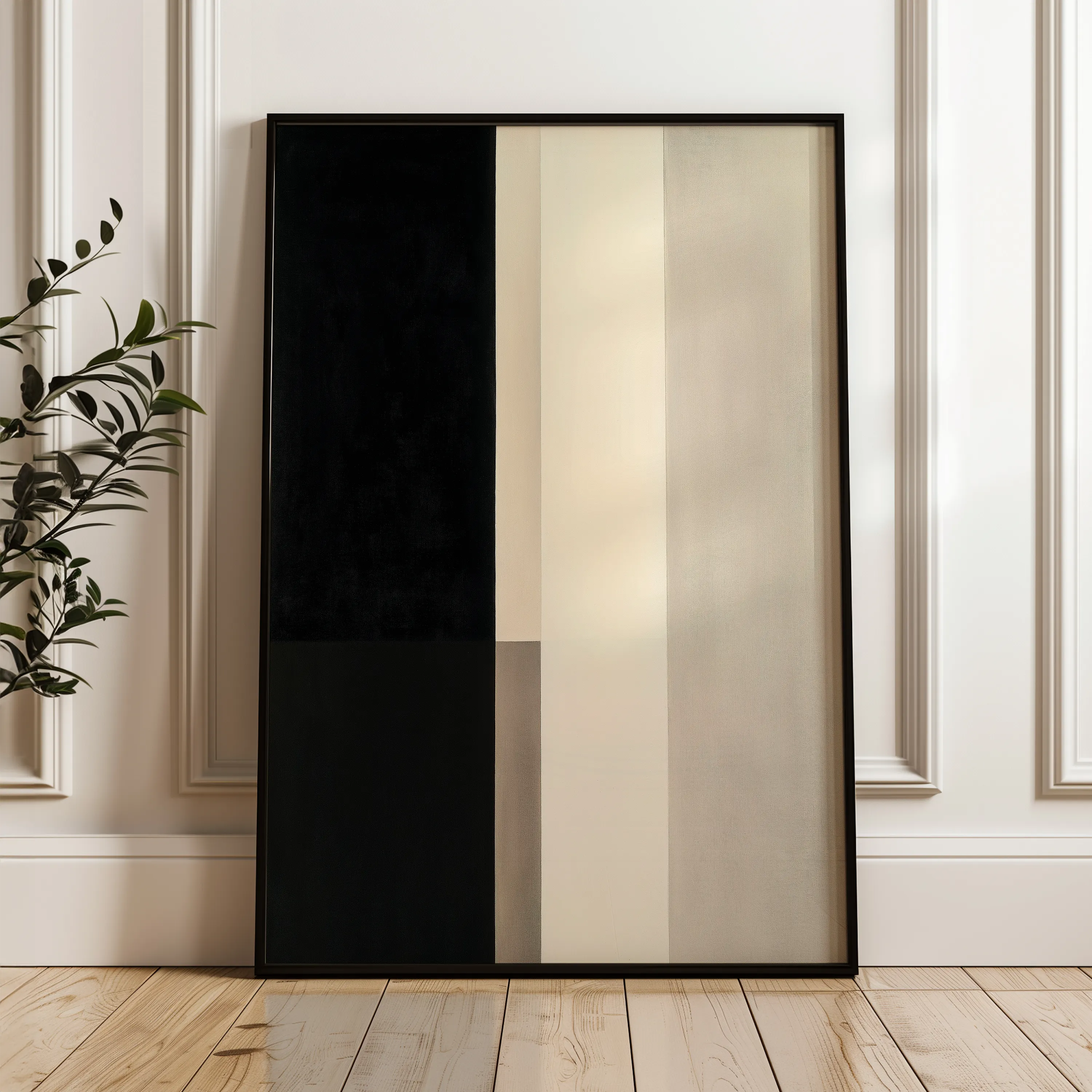 Abstract 1846 Canvas Art 60 x 40 cm / Black