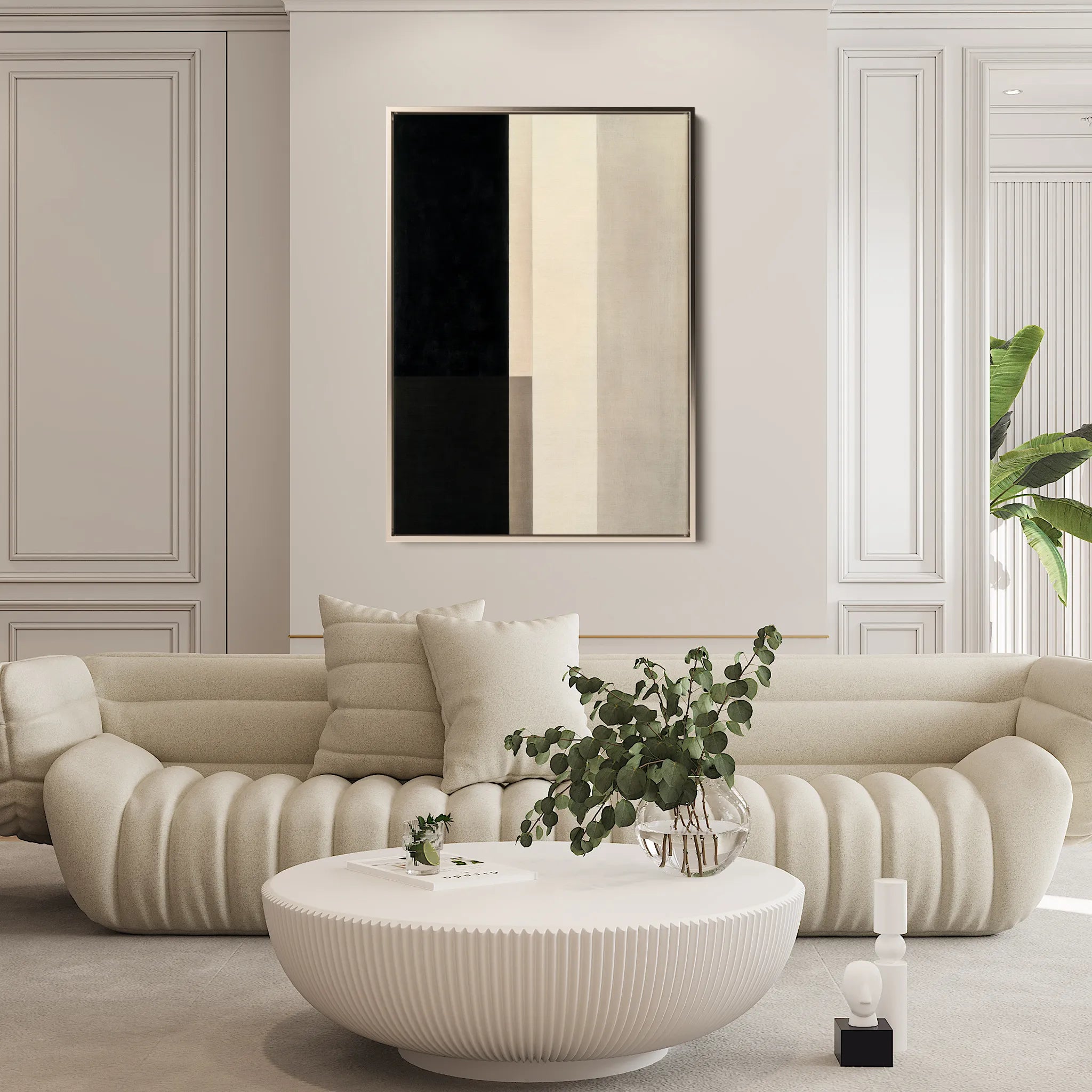 Abstract 1846 Canvas Art 60 x 40 cm / Black
