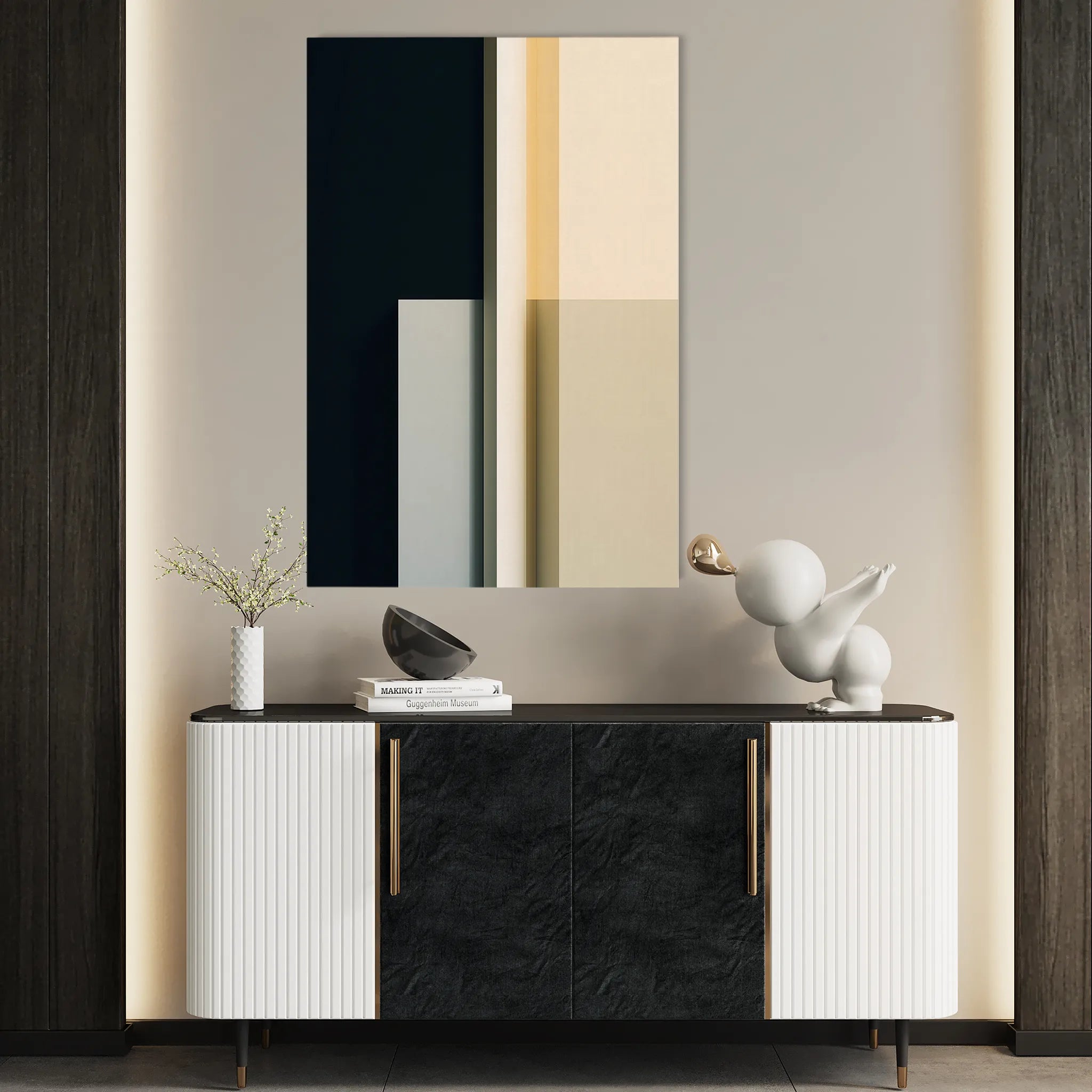 Abstract 1847 Canvas Art 60 x 40 cm / Black
