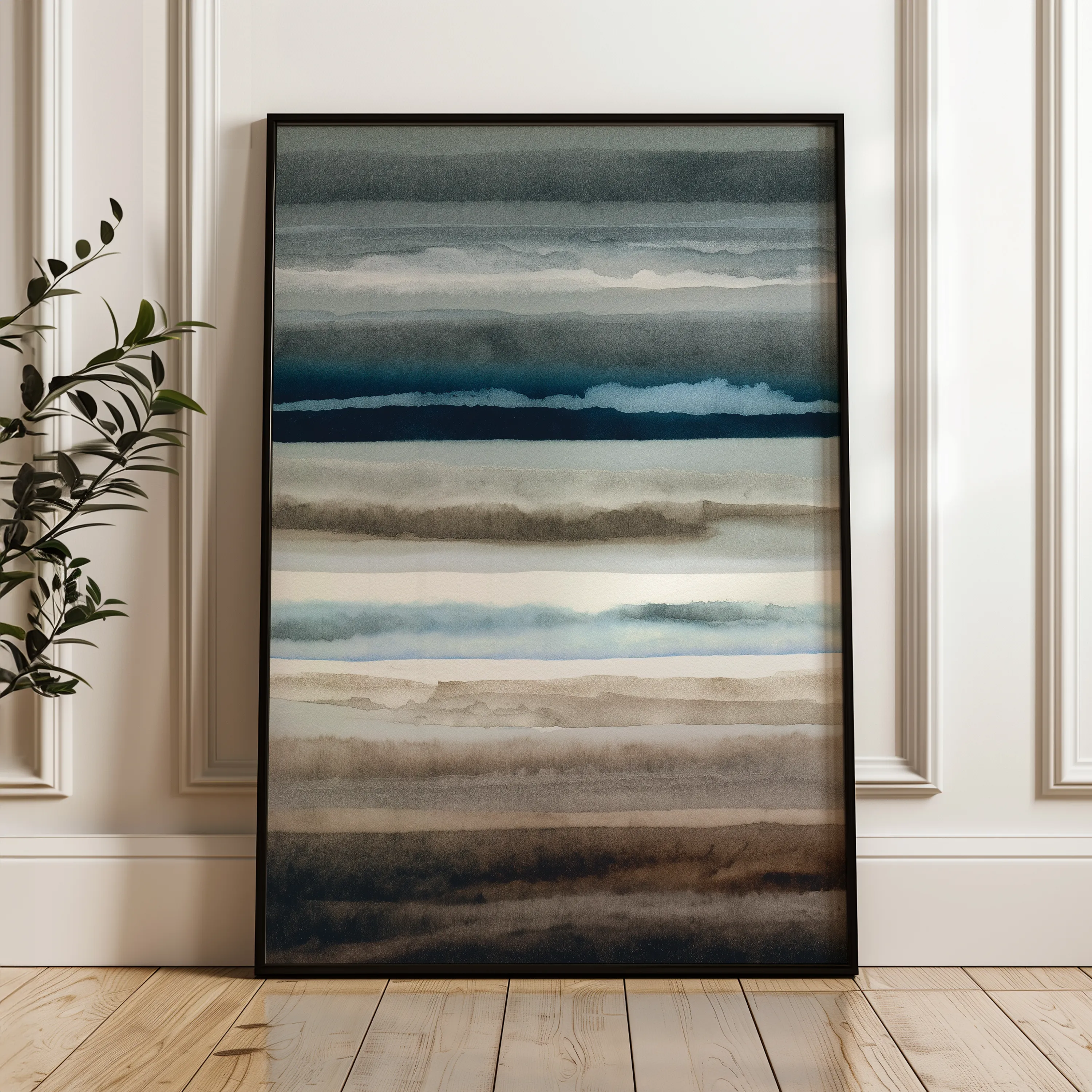 Abstract 1849 Canvas Art 60 x 40 cm / Black