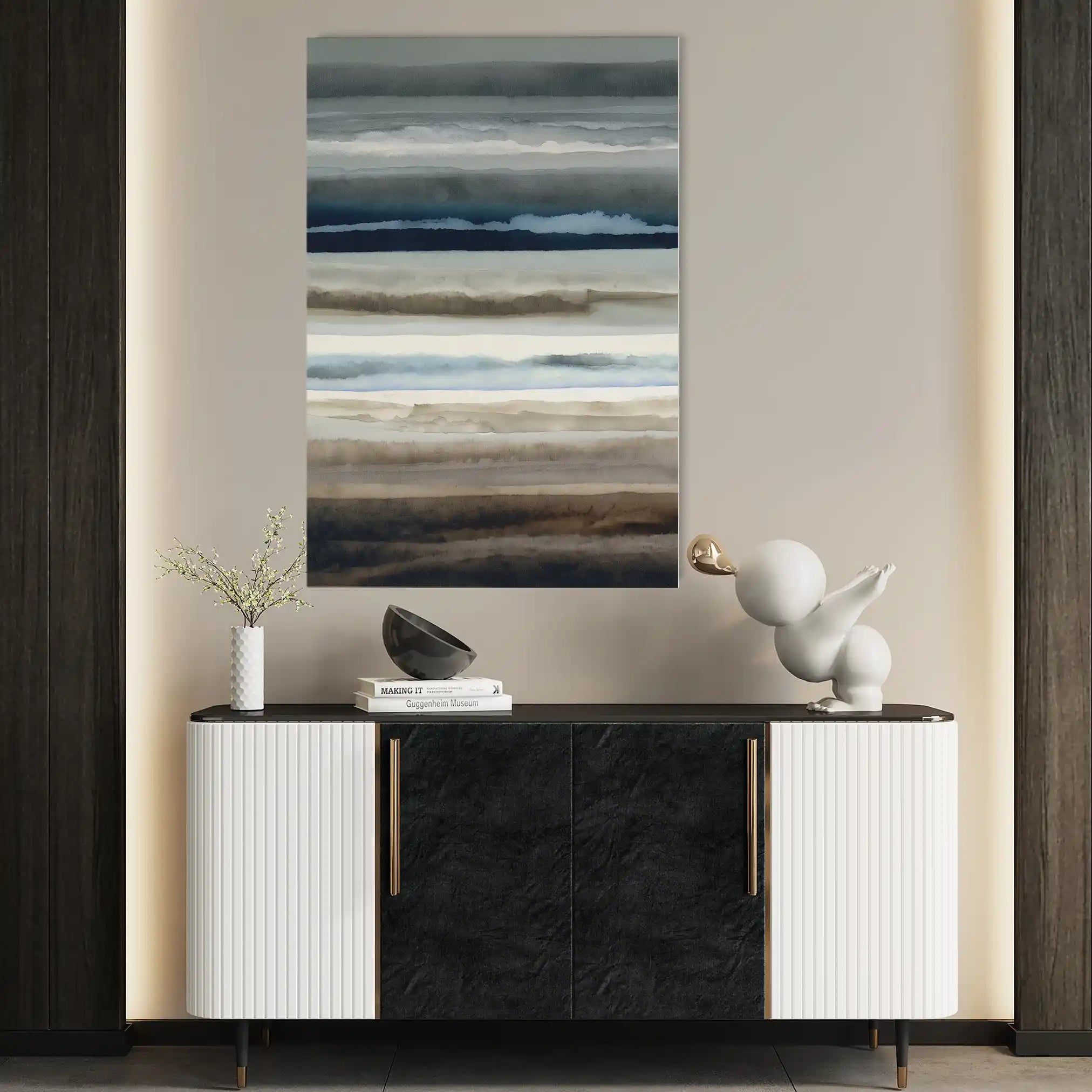Abstract 1849 Canvas Art 60 x 40 cm / Black