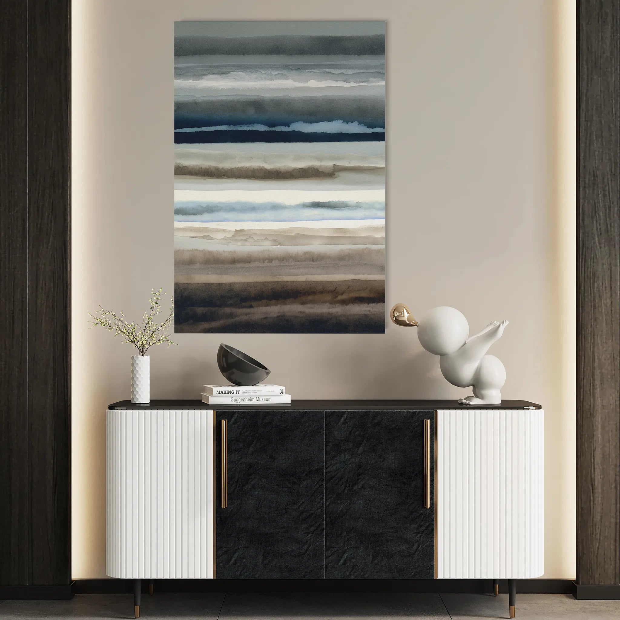 Abstract 1849 Canvas Art 60 x 40 cm / Black