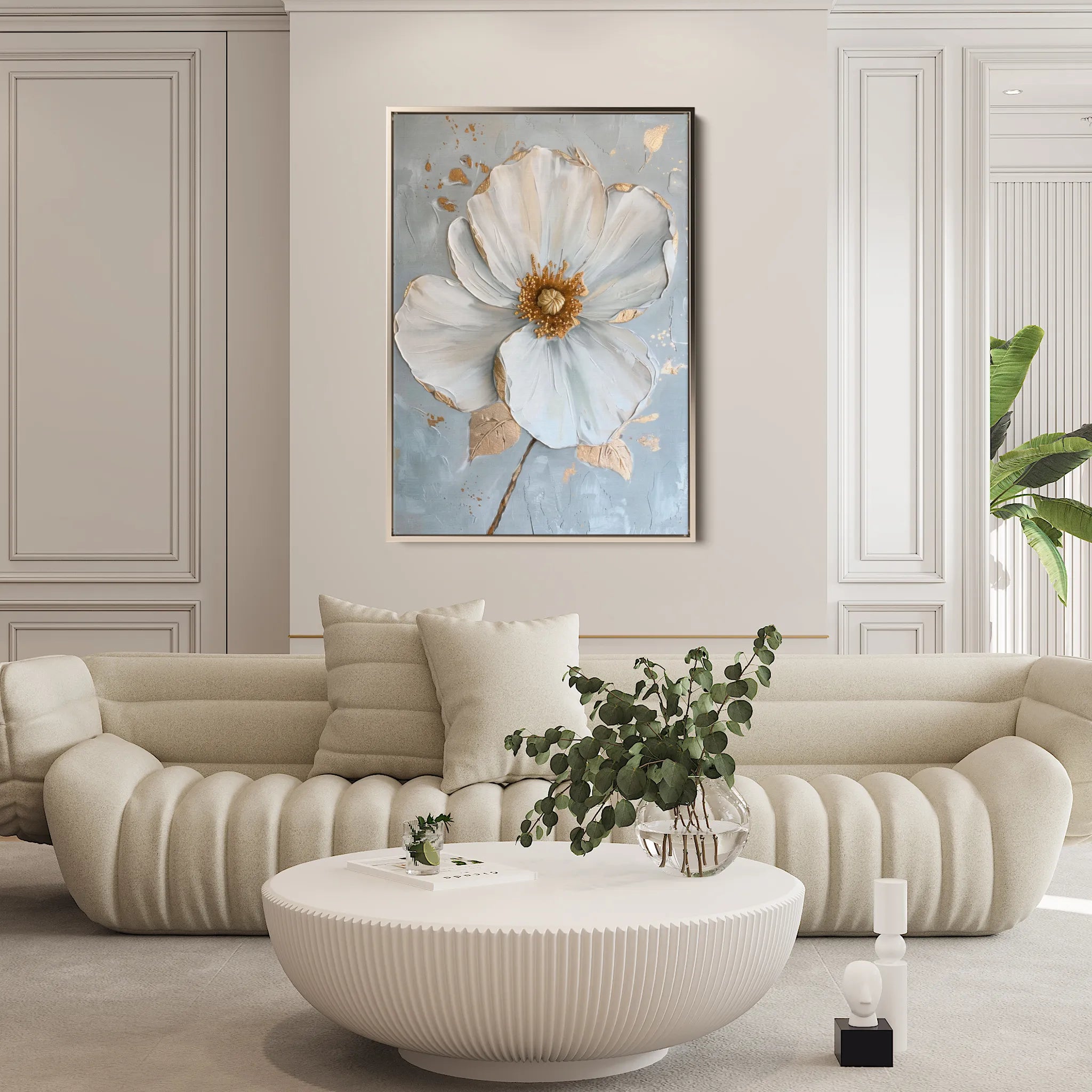 Floral 185 Canvas Art 60 x 40 cm / Black