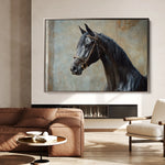 Horses 185 Canvas Art 60 x 40 cm / Black