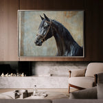 Horses 185 Canvas Art 60 x 40 cm / Black