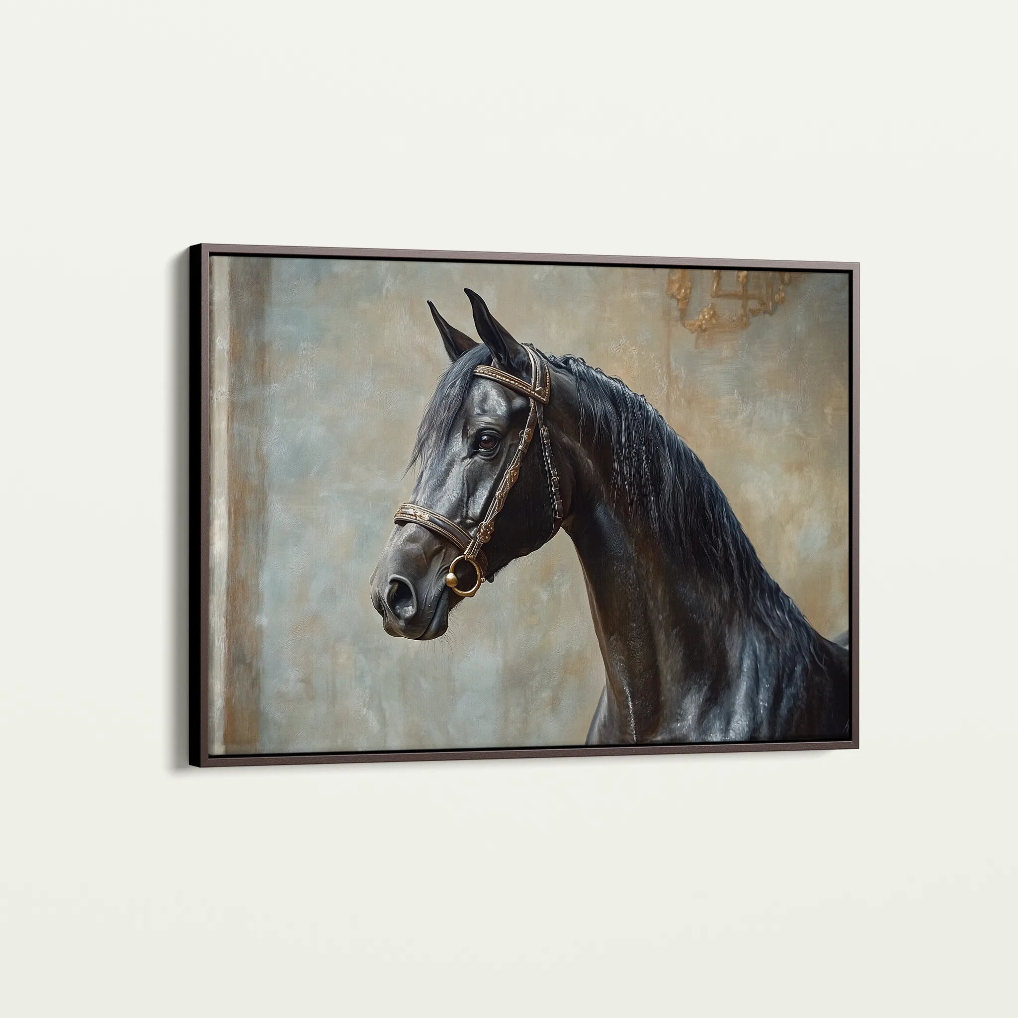 Horses 185 Canvas Art 60 x 40 cm / Black