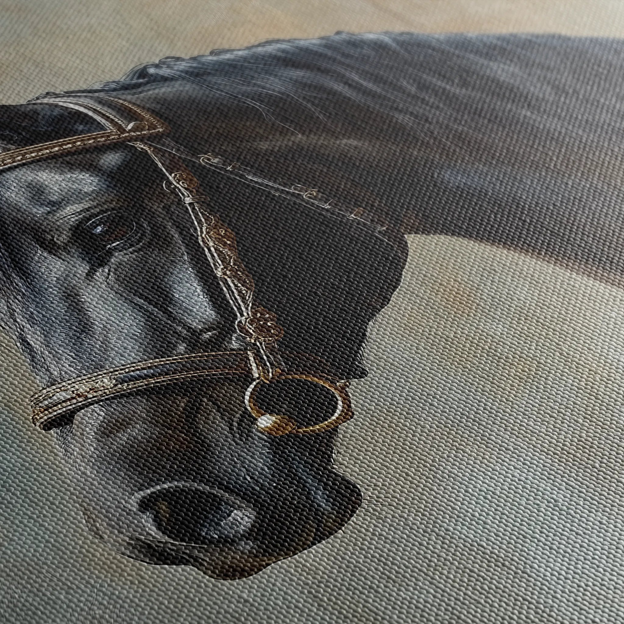 Horses 185 Canvas Art 60 x 40 cm / Black