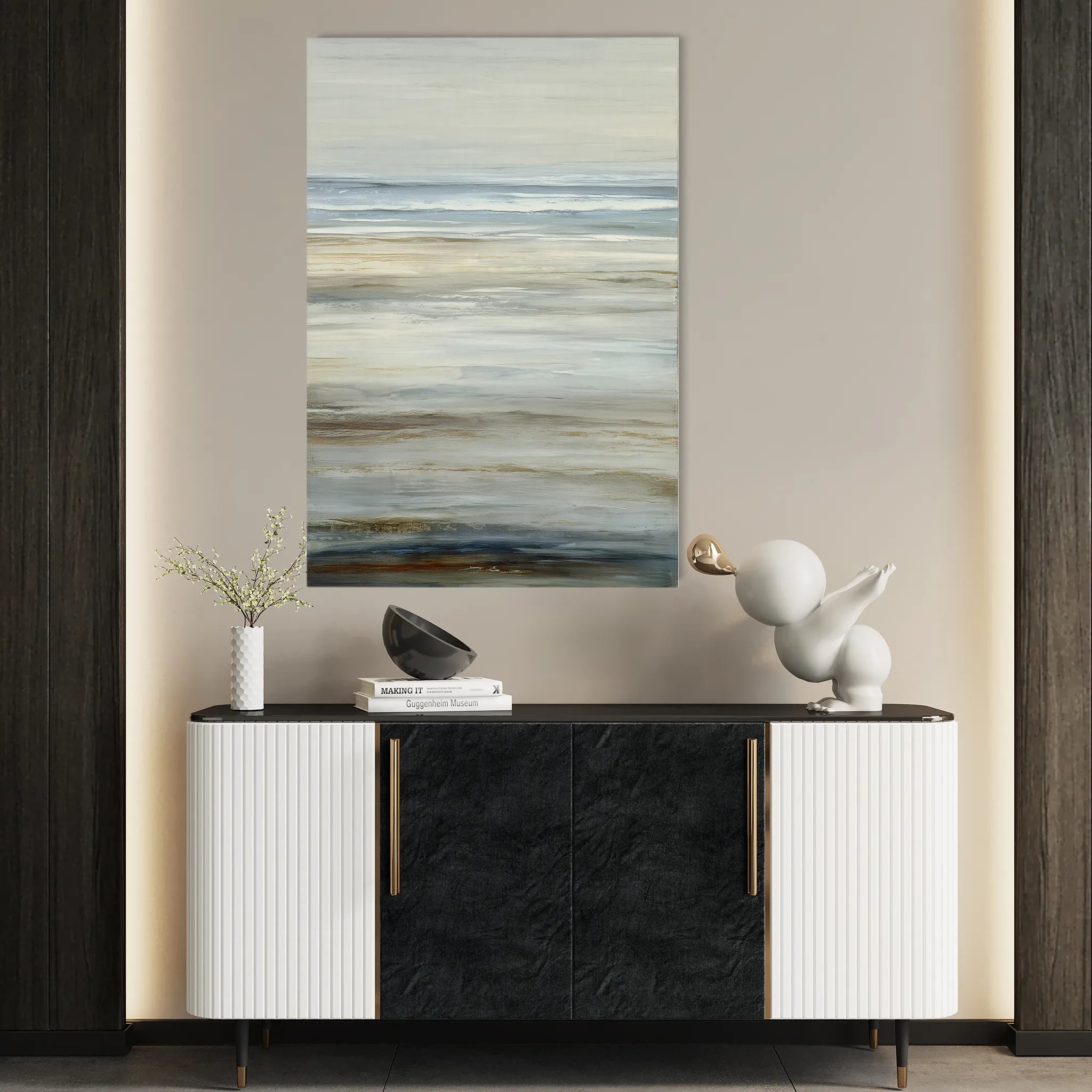 Abstract 1850 Canvas Art 60 x 40 cm / Black