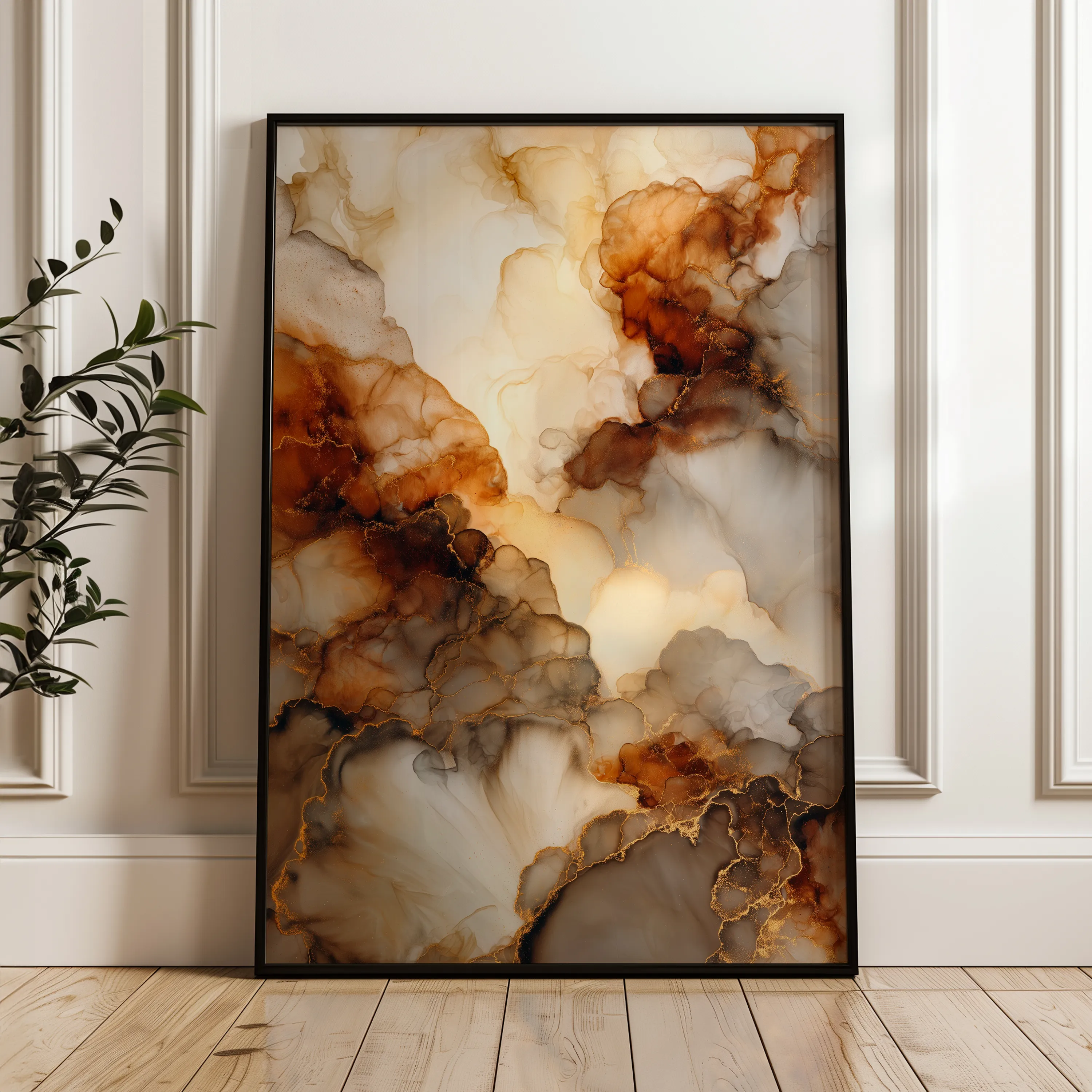Abstract 1851 Canvas Art 60 x 40 cm / Black