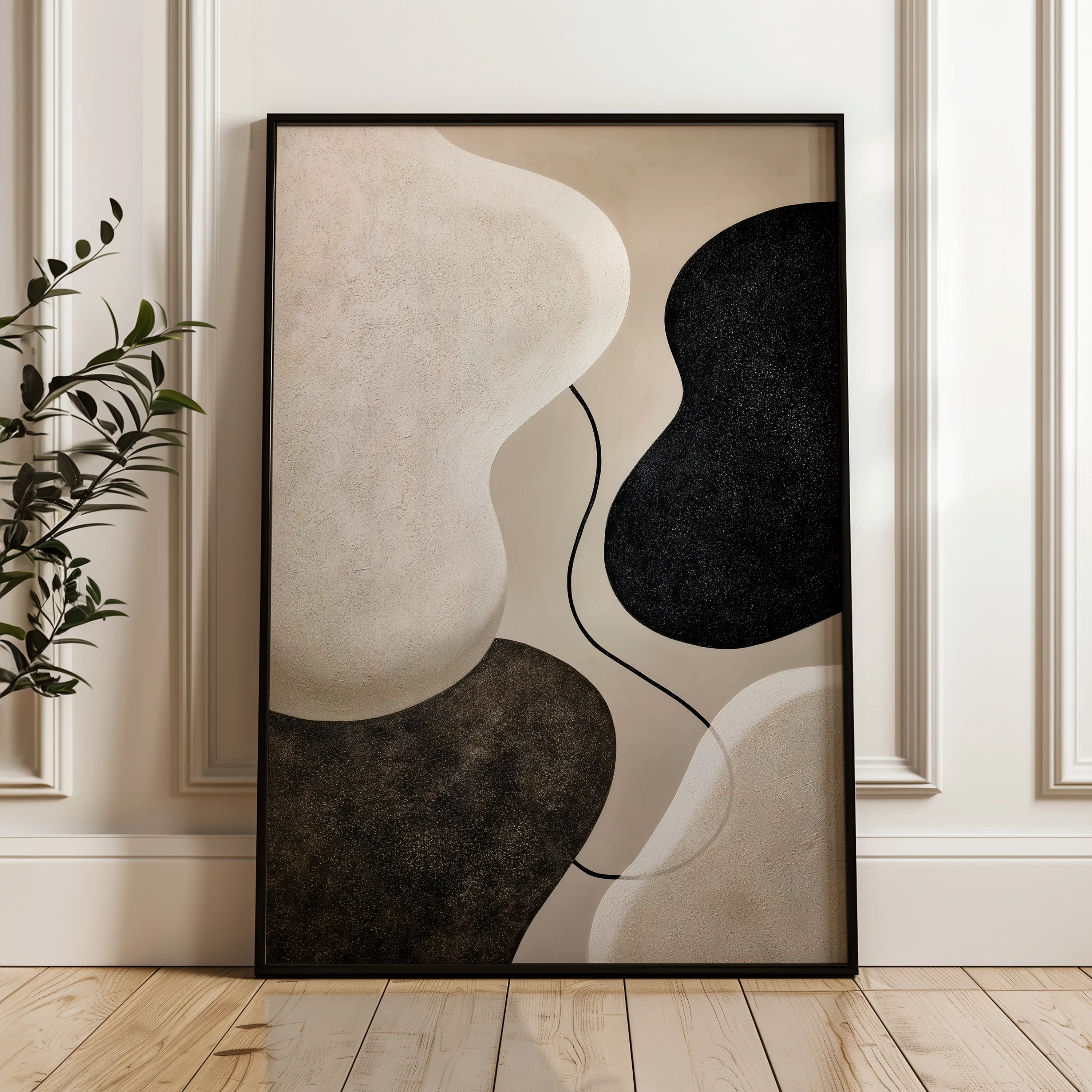 Abstract 1853 Canvas Art 60 x 40 cm / Black