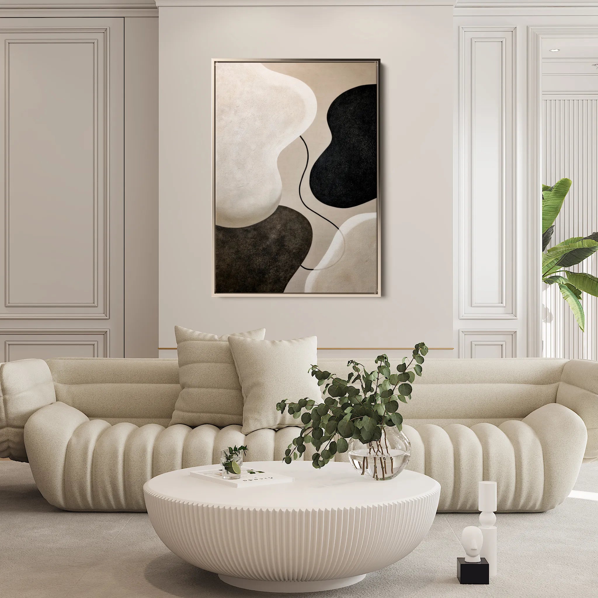 Abstract 1853 Canvas Art 60 x 40 cm / Black