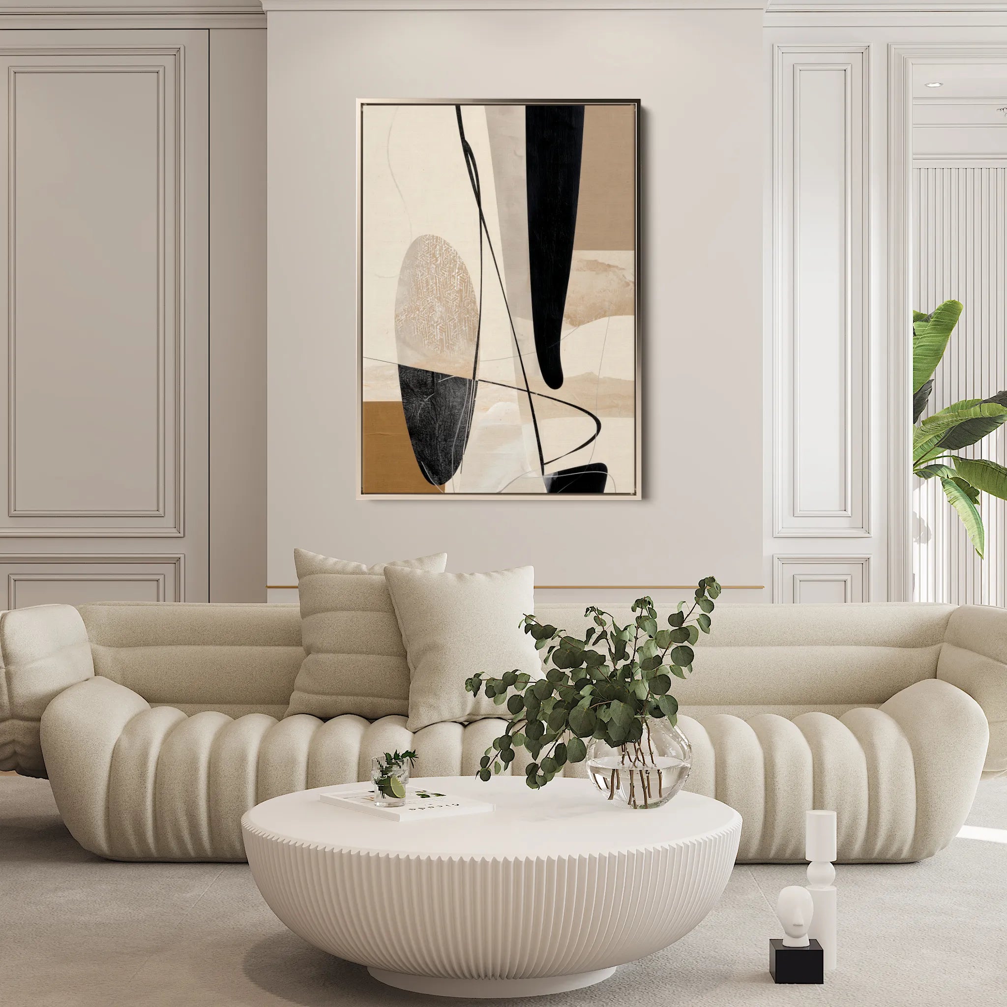 Abstract 1854 Canvas Art 60 x 40 cm / Black
