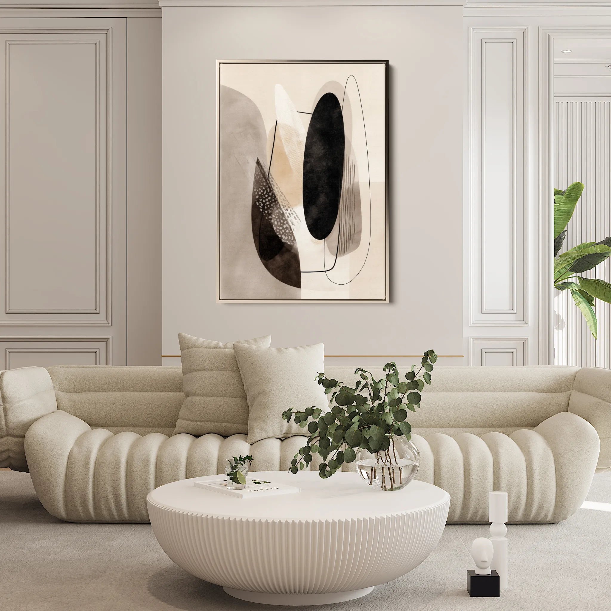 Abstract 1855 Canvas Art 60 x 40 cm / Black