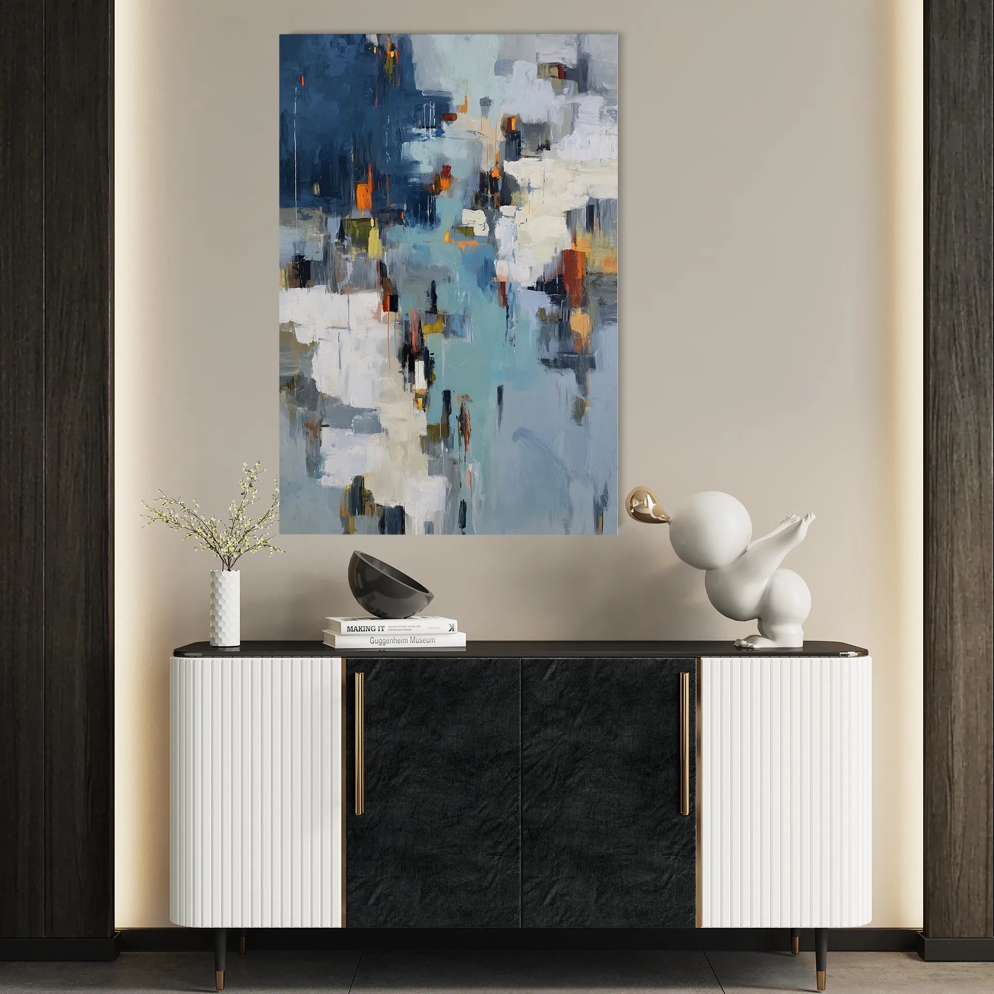 Abstract 1858 Canvas Art 60 x 40 cm / Black