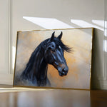 Horses 186 Canvas Art 60 x 40 cm / Black