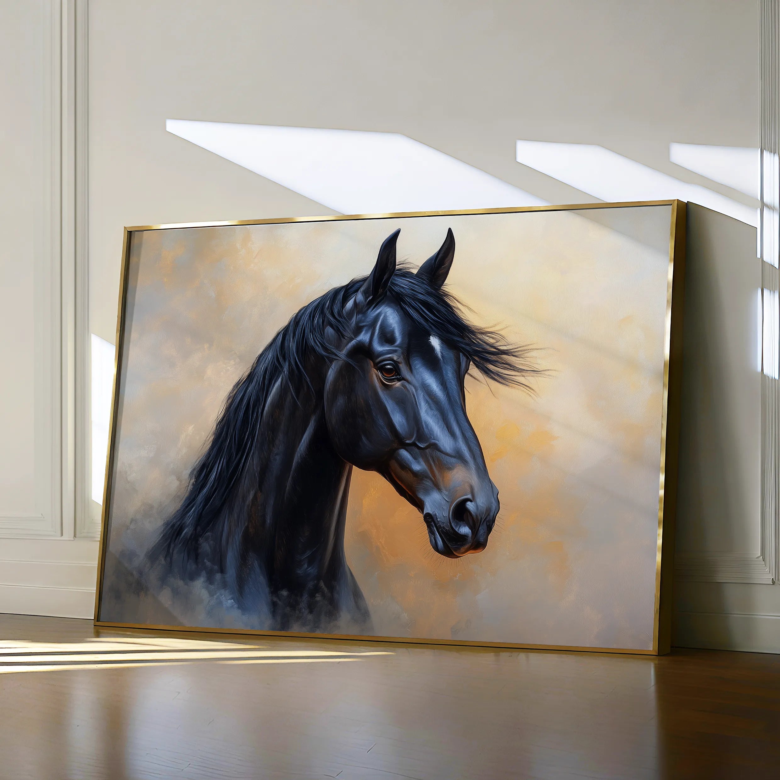 Horses 186 Canvas Art 60 x 40 cm / Black