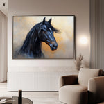 Horses 186 Canvas Art 60 x 40 cm / Black