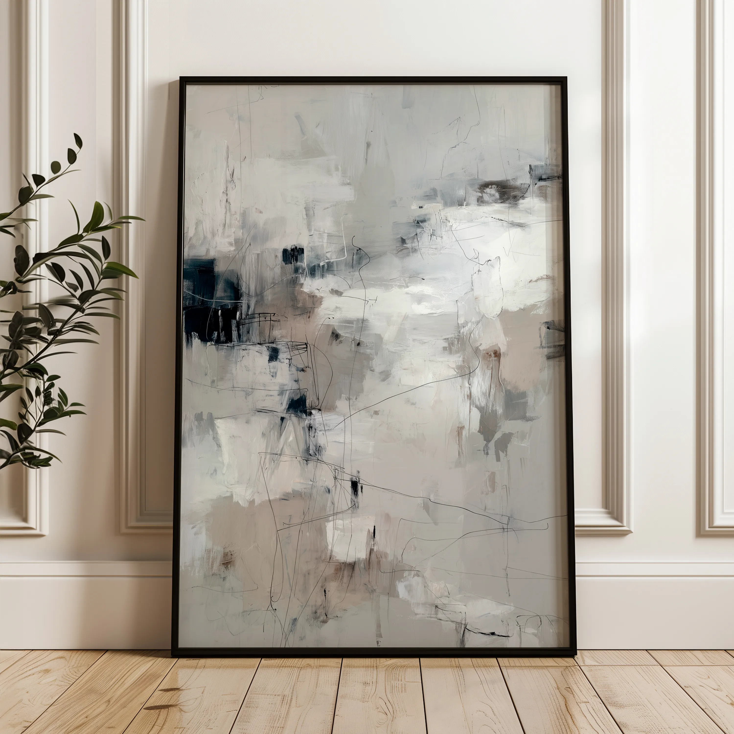 Abstract 1860 Canvas Art 60 x 40 cm / Black