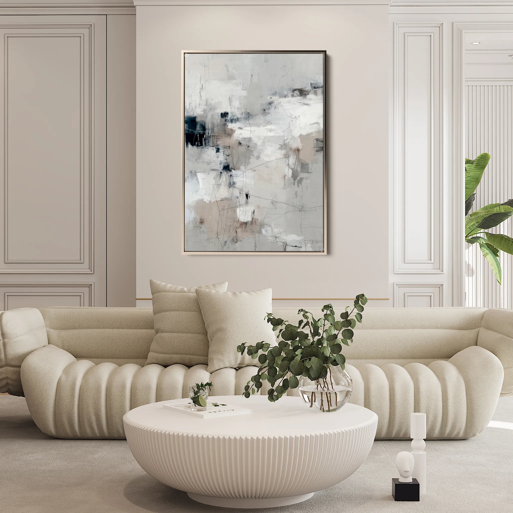 Abstract 1860 Canvas Art 60 x 40 cm / Black