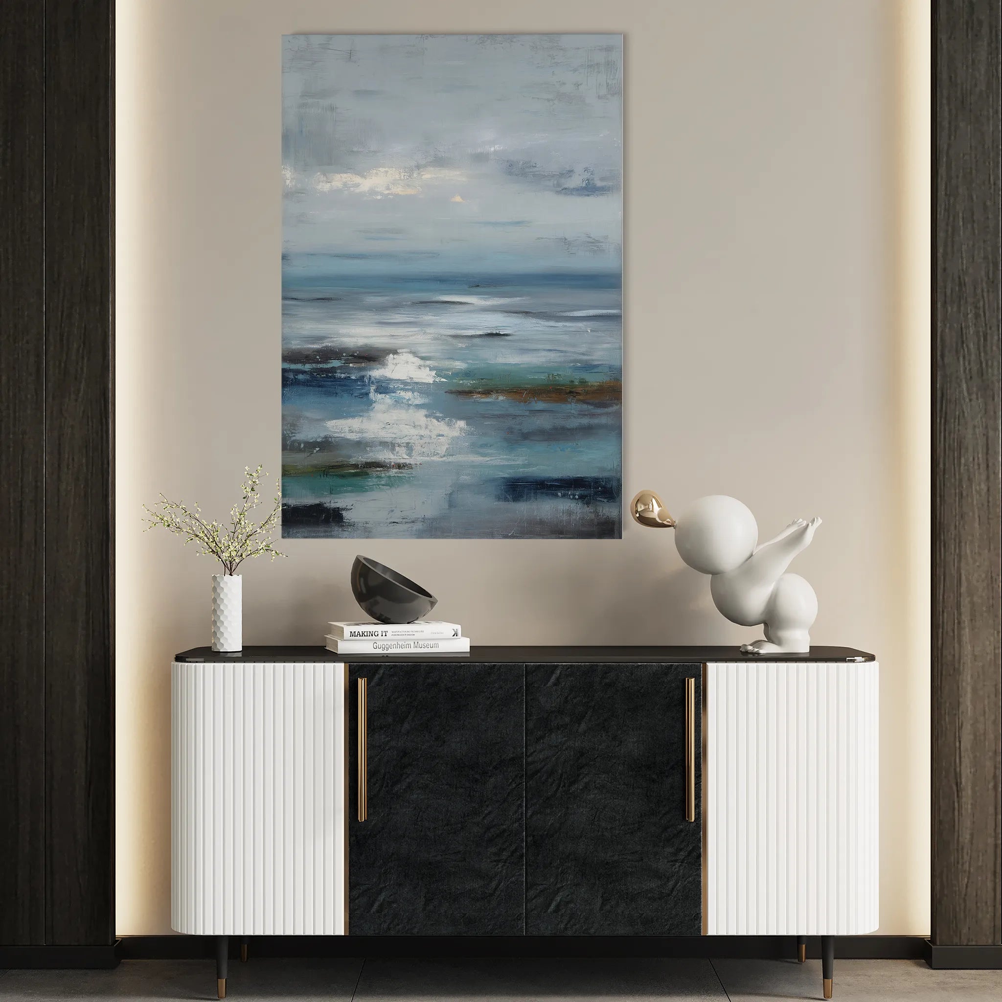 Abstract 1861 Canvas Art 60 x 40 cm / Black